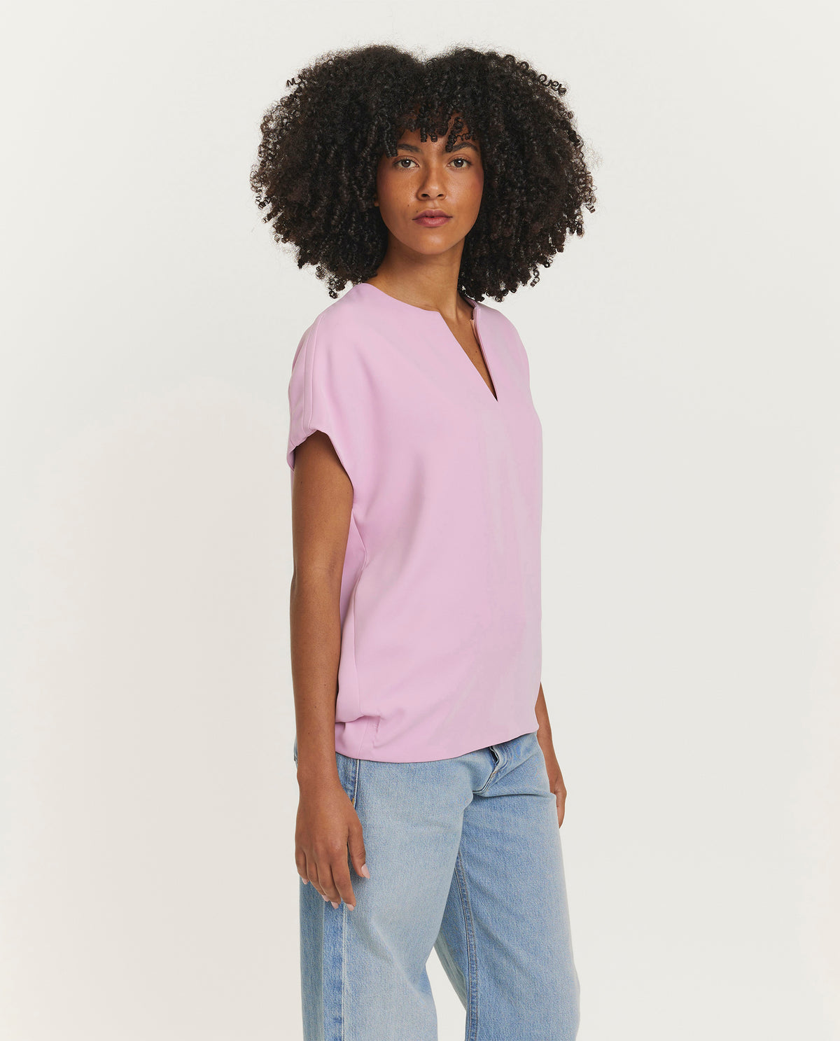 Top met v-hals - Roze