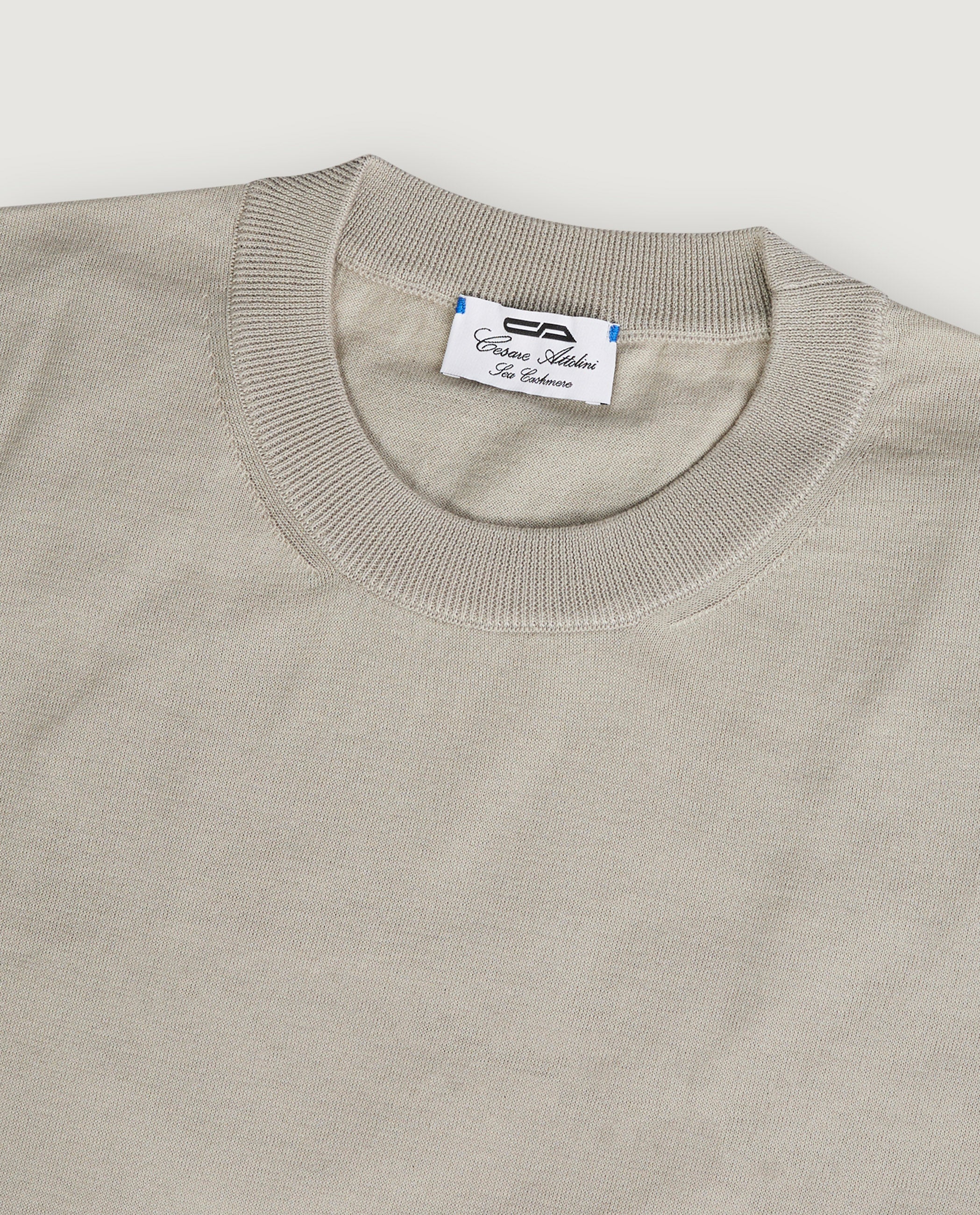 Katoen Cashmere T-Shirt - Ecru