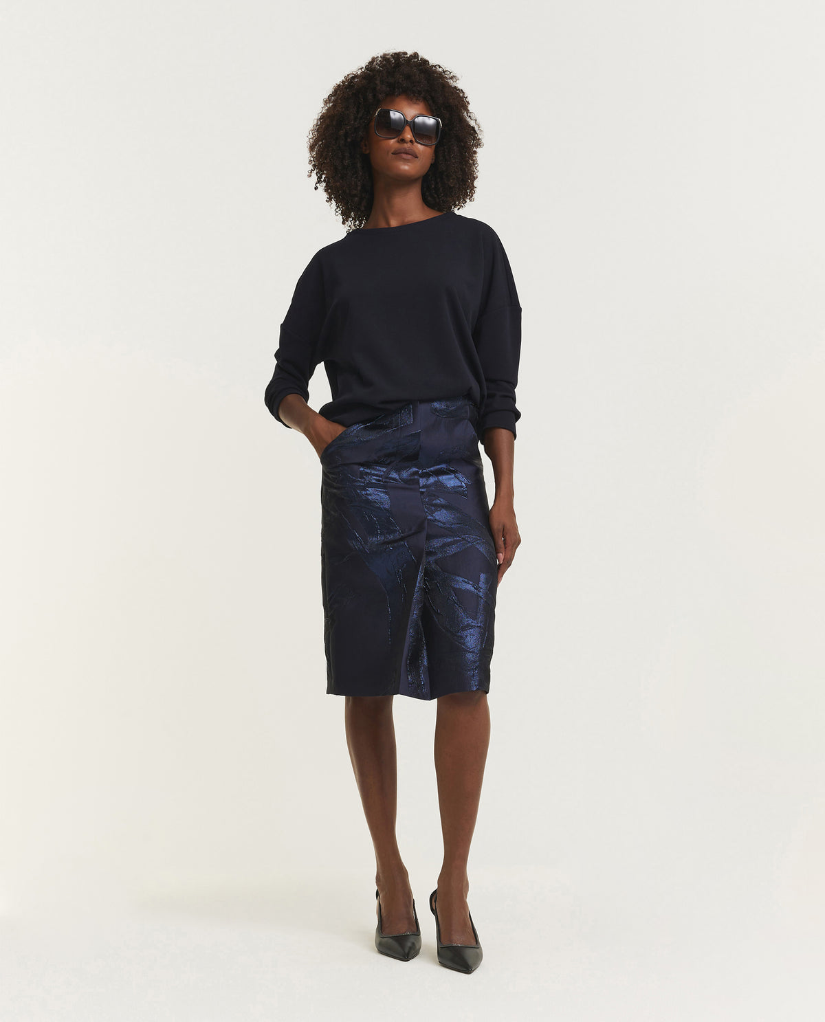 Brush Look Pencil Skirt