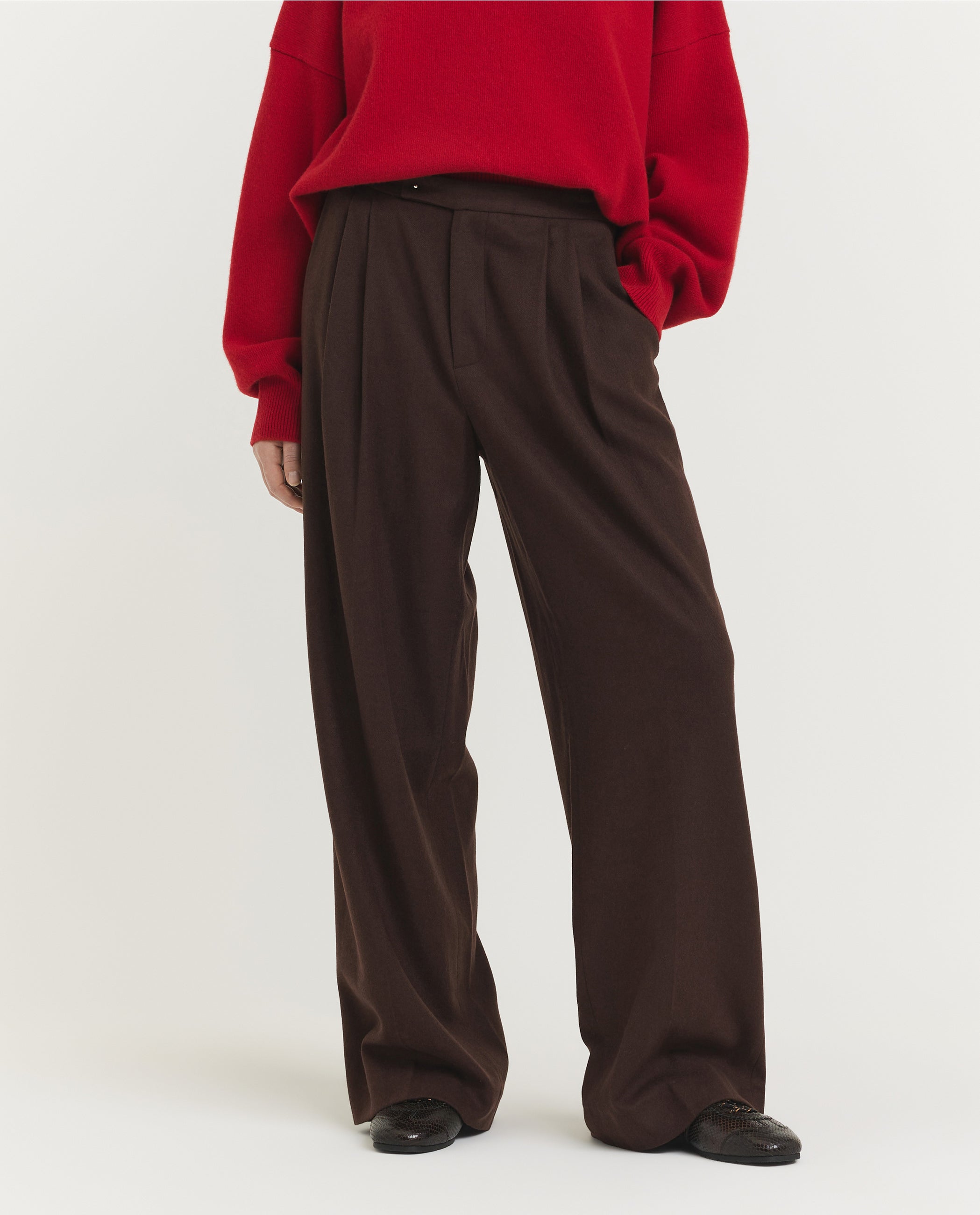 Wide Legged Pleated Pants