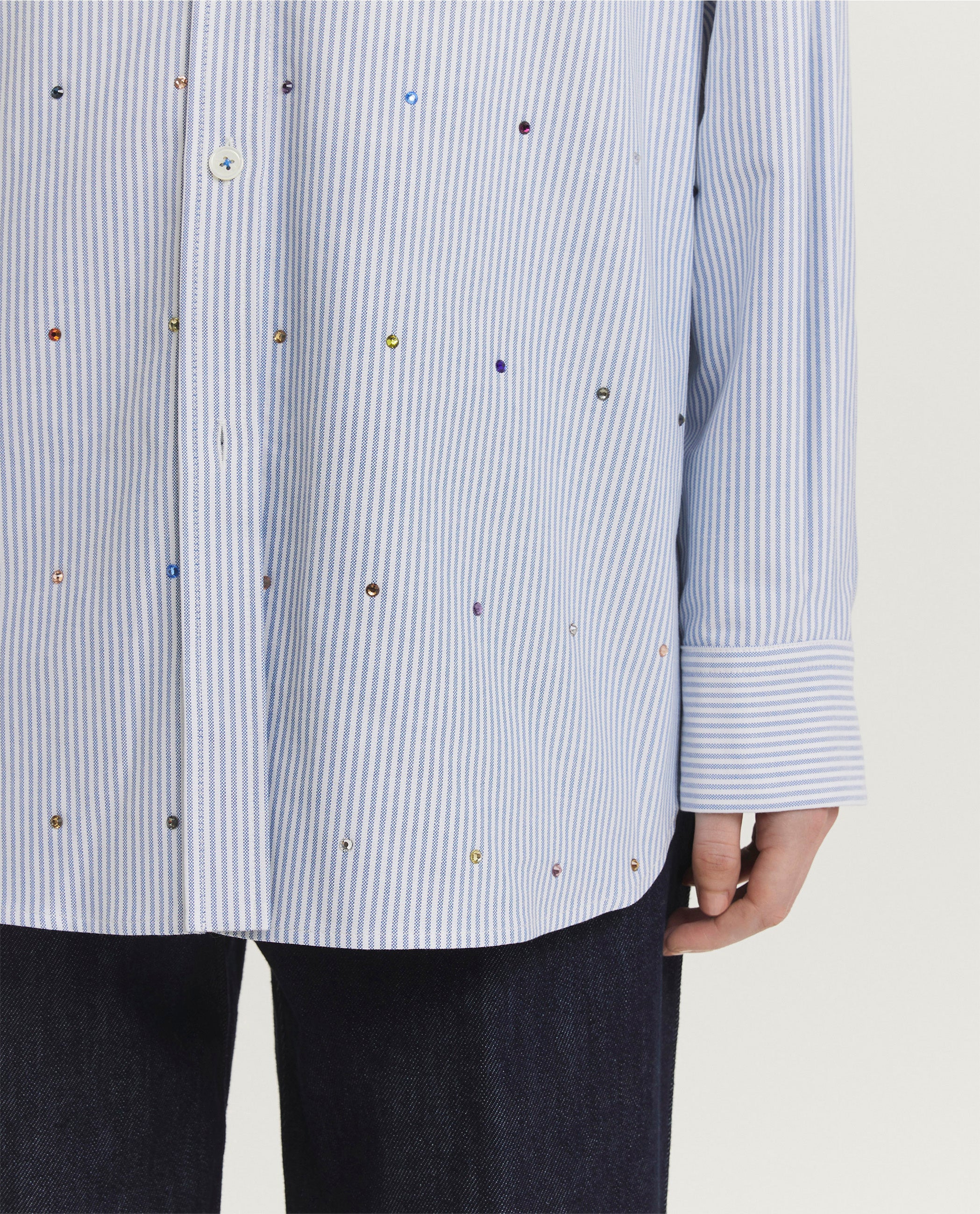 Oxford Gestreepte Blouse - Blauw