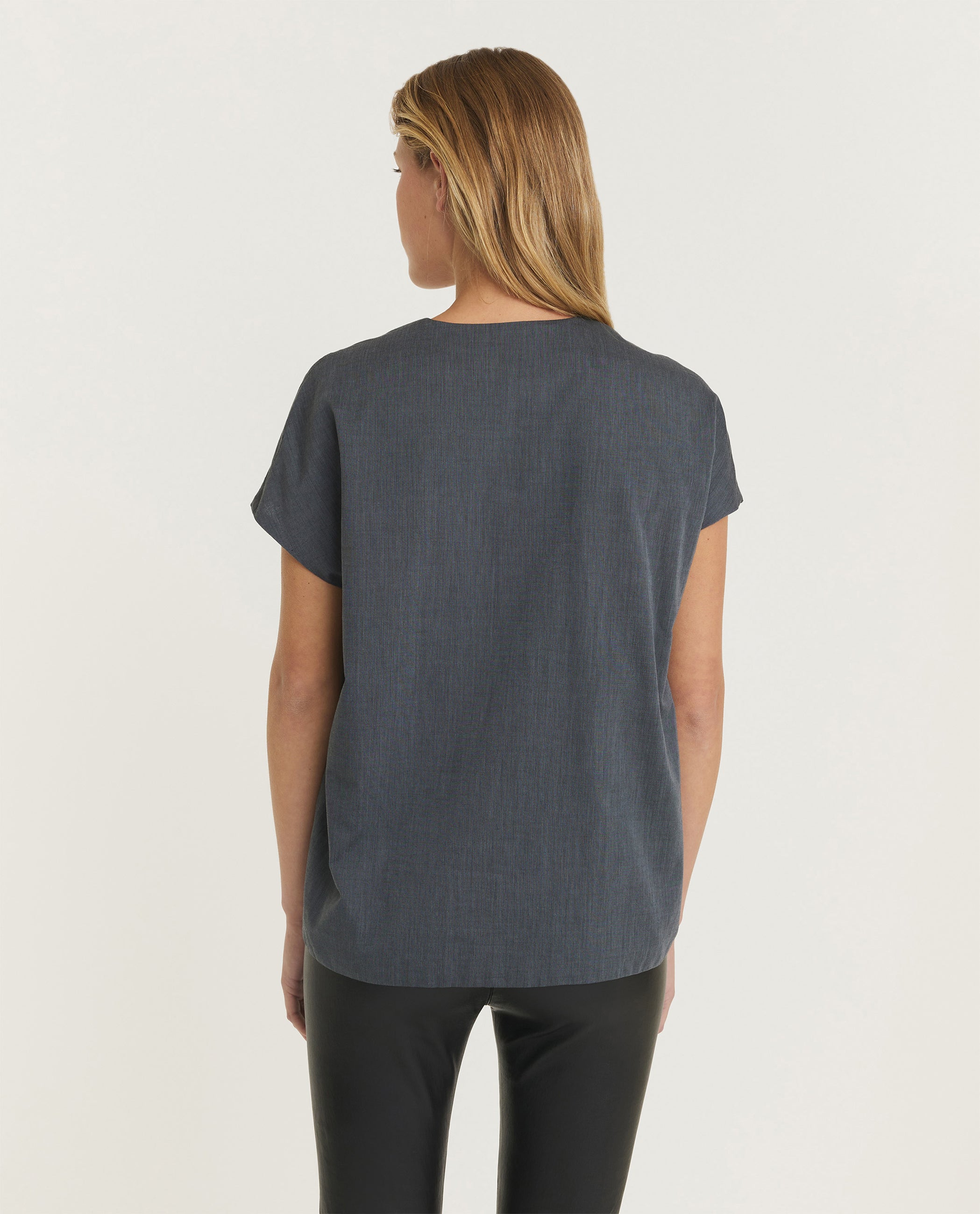 Katoenen top met kapmouwen