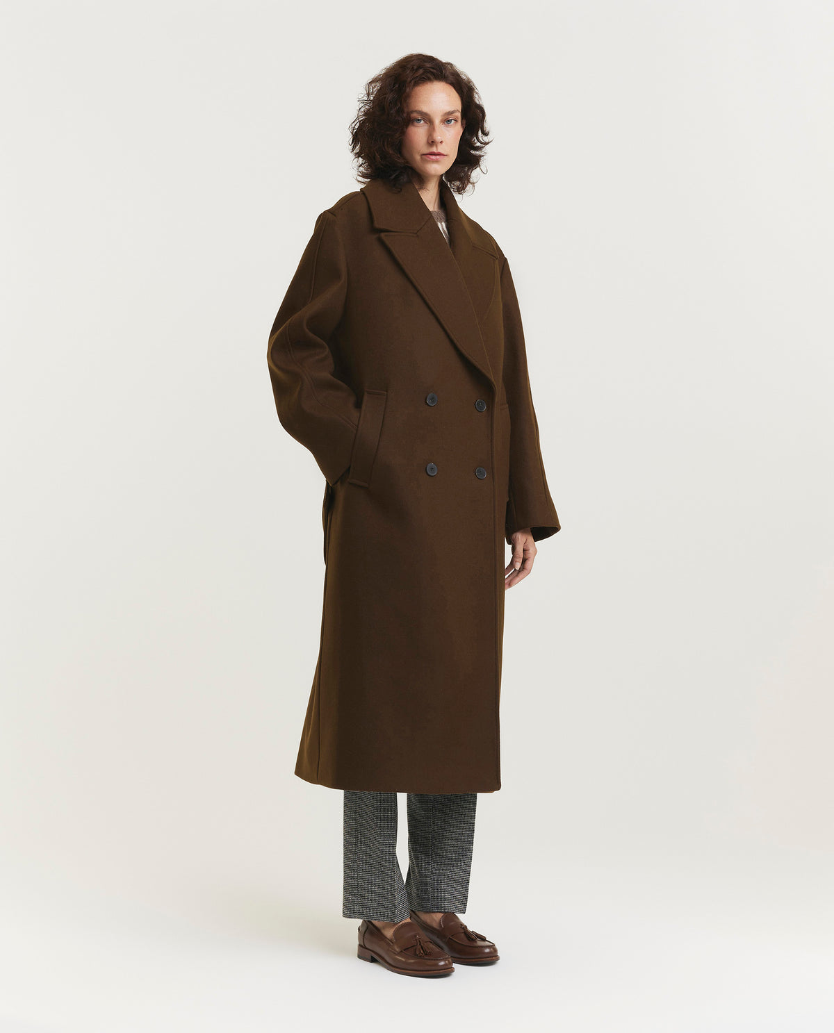 Oversized double-breasted coat