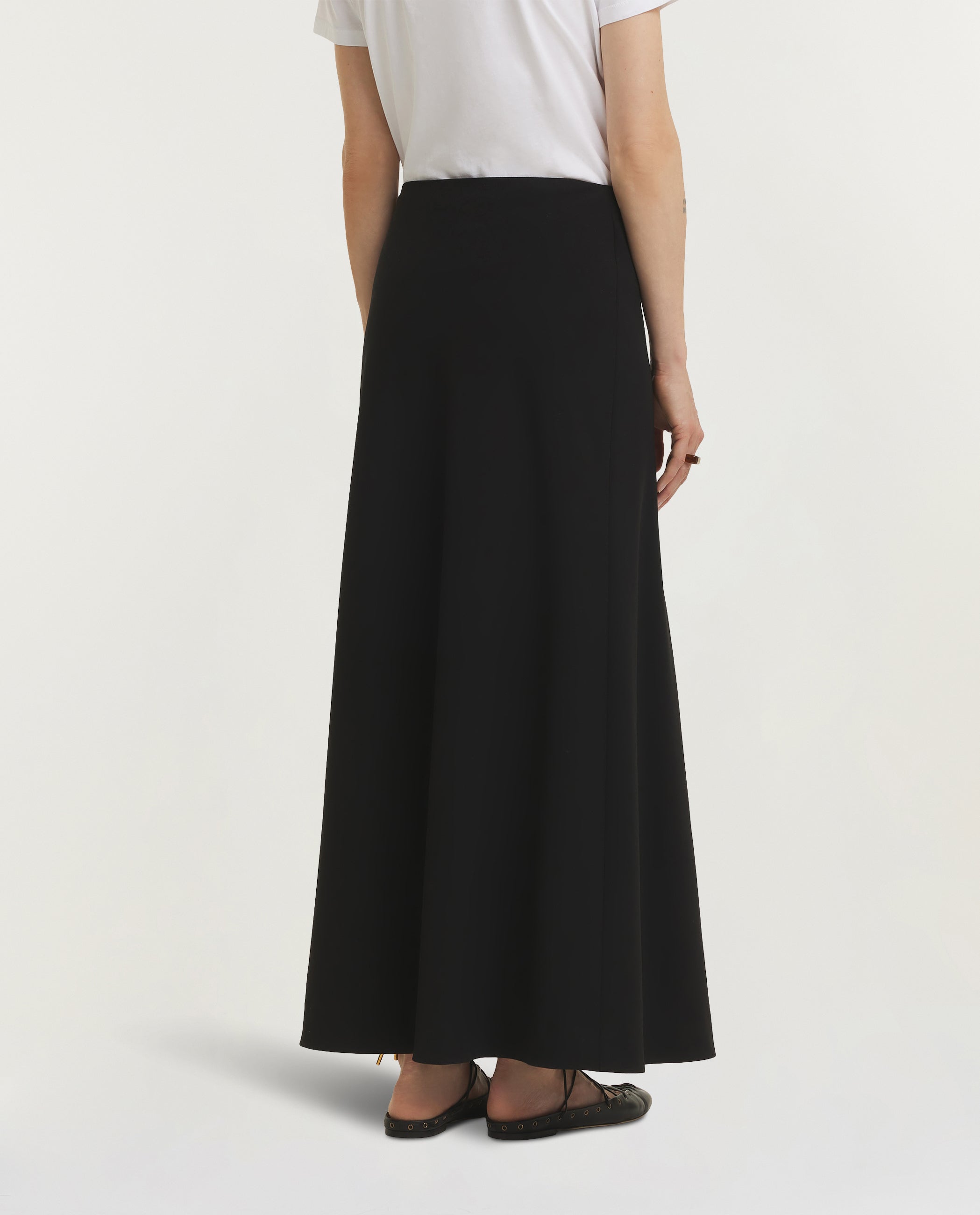Wollen Maxi Rok - Zwart