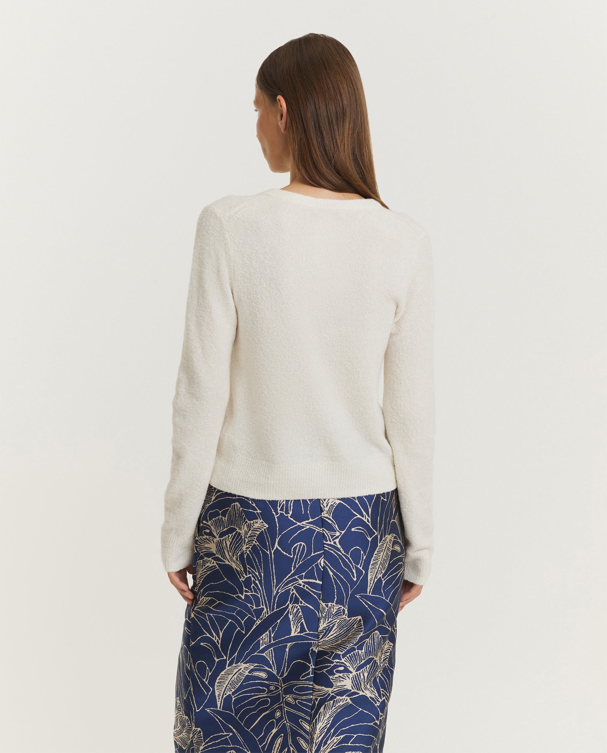 Zijde Cashmere Boucle Vest - Ecru