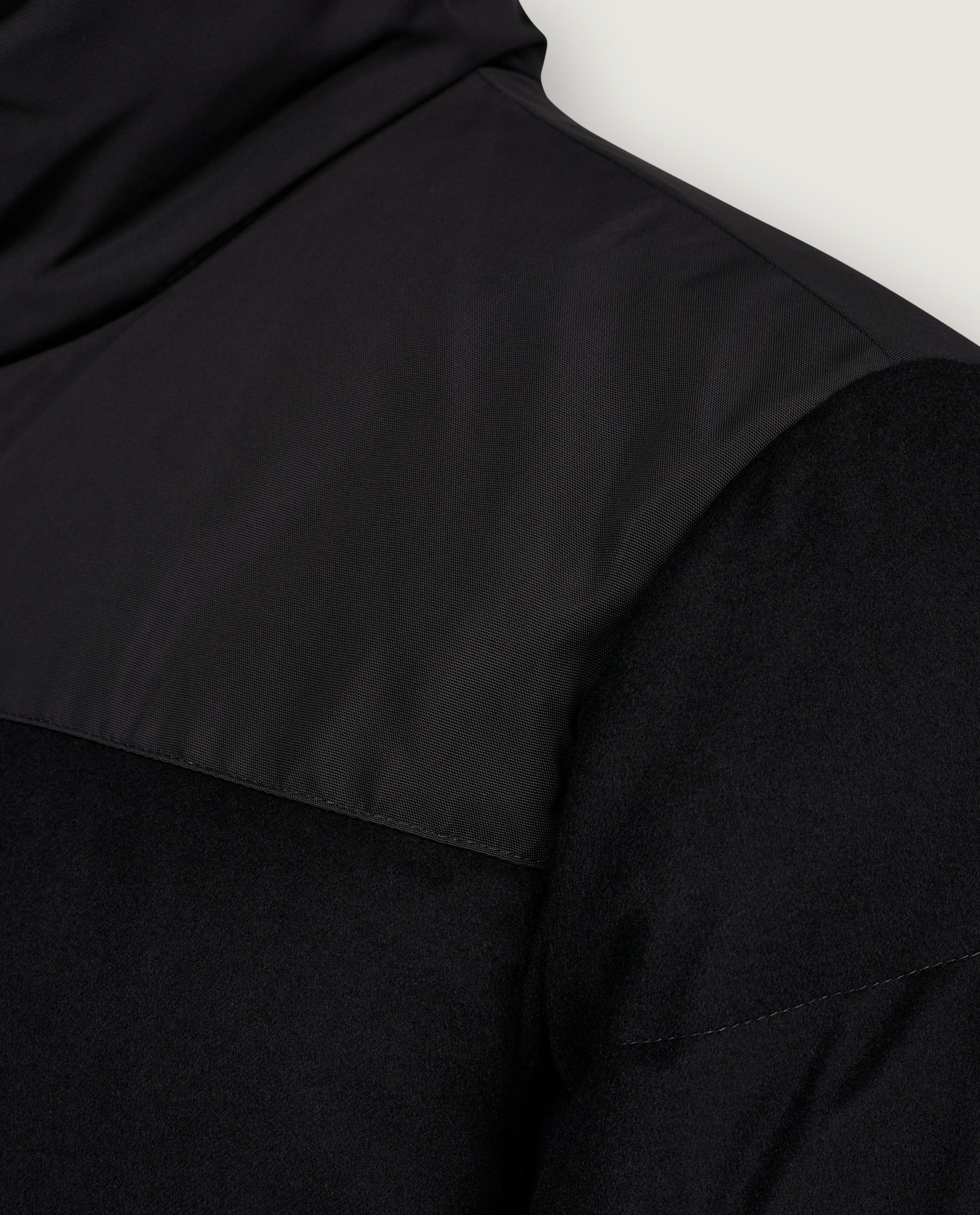 Cashmere Puffer Jas - Zwart