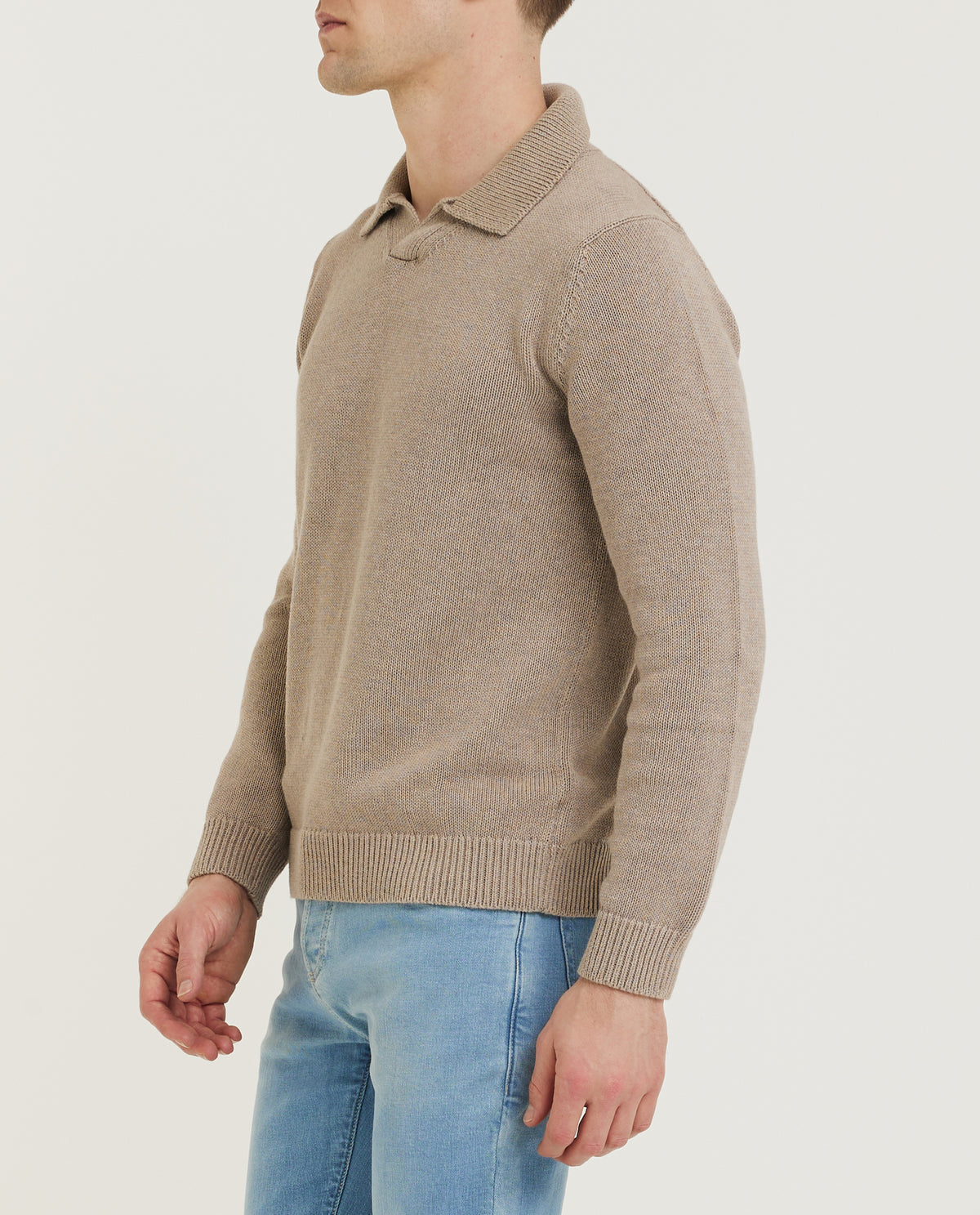 Polo Kraag Trui - Lichtbruin