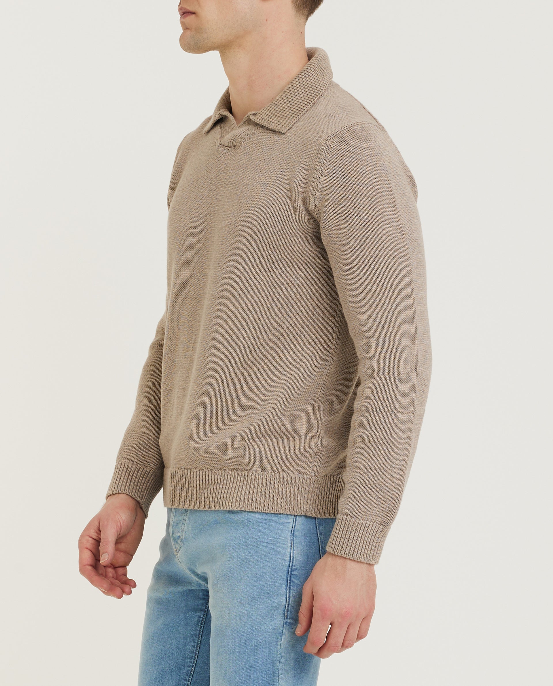 Polo Kraag Trui - Lichtbruin