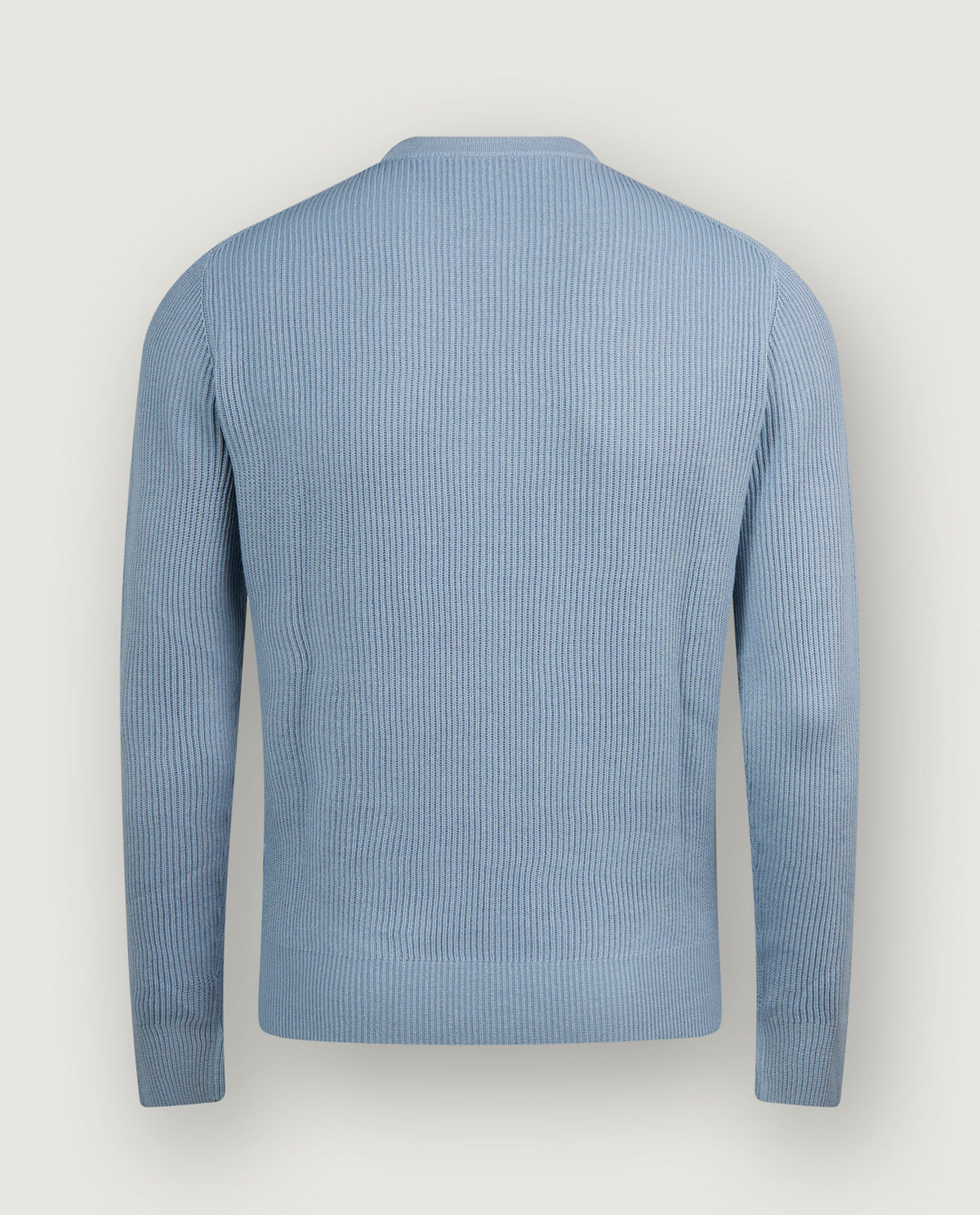 Geribde Ronde Hals Trui - Lichtblauw