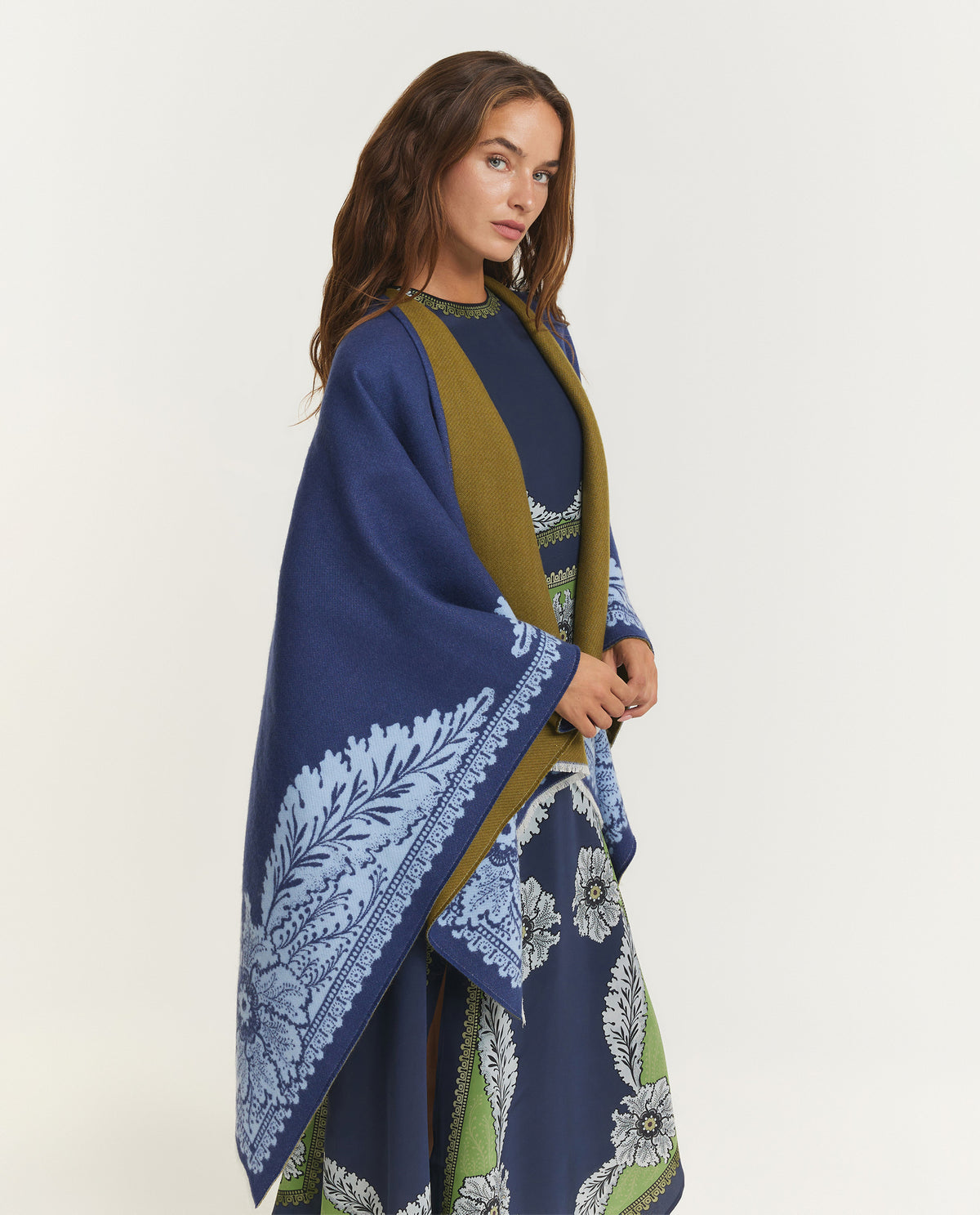 Wool Silk Poncho