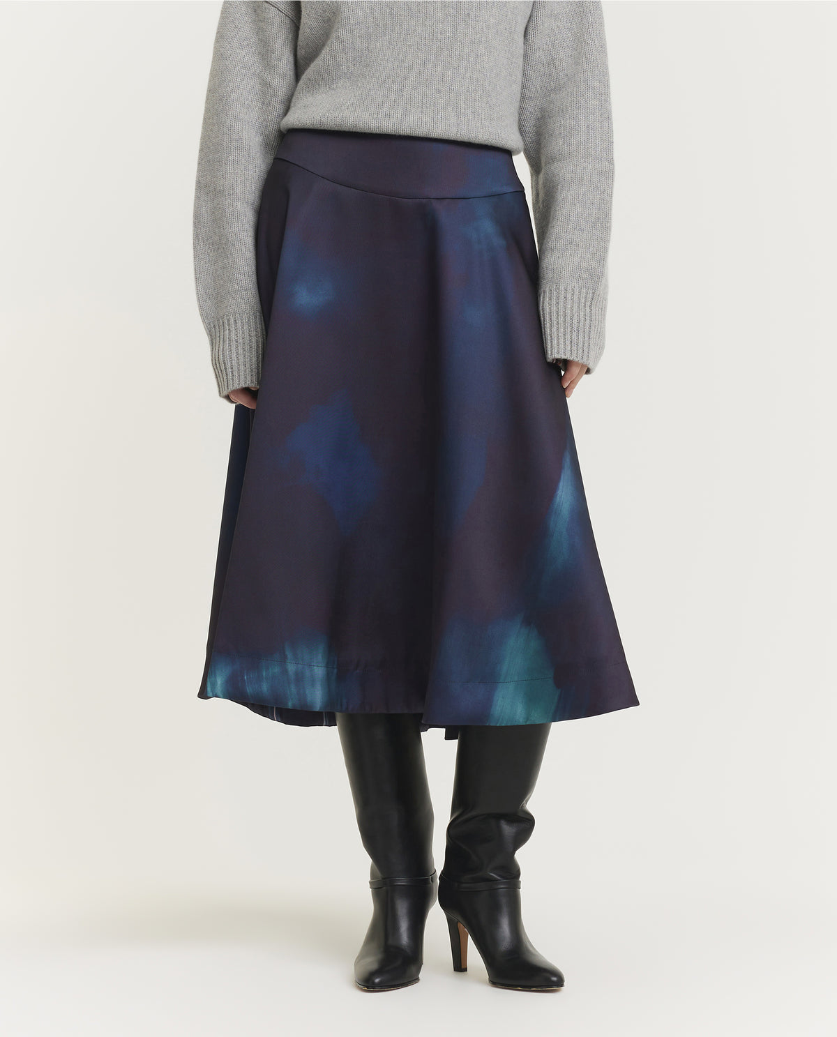 Midi Patroon Rok - Blauw