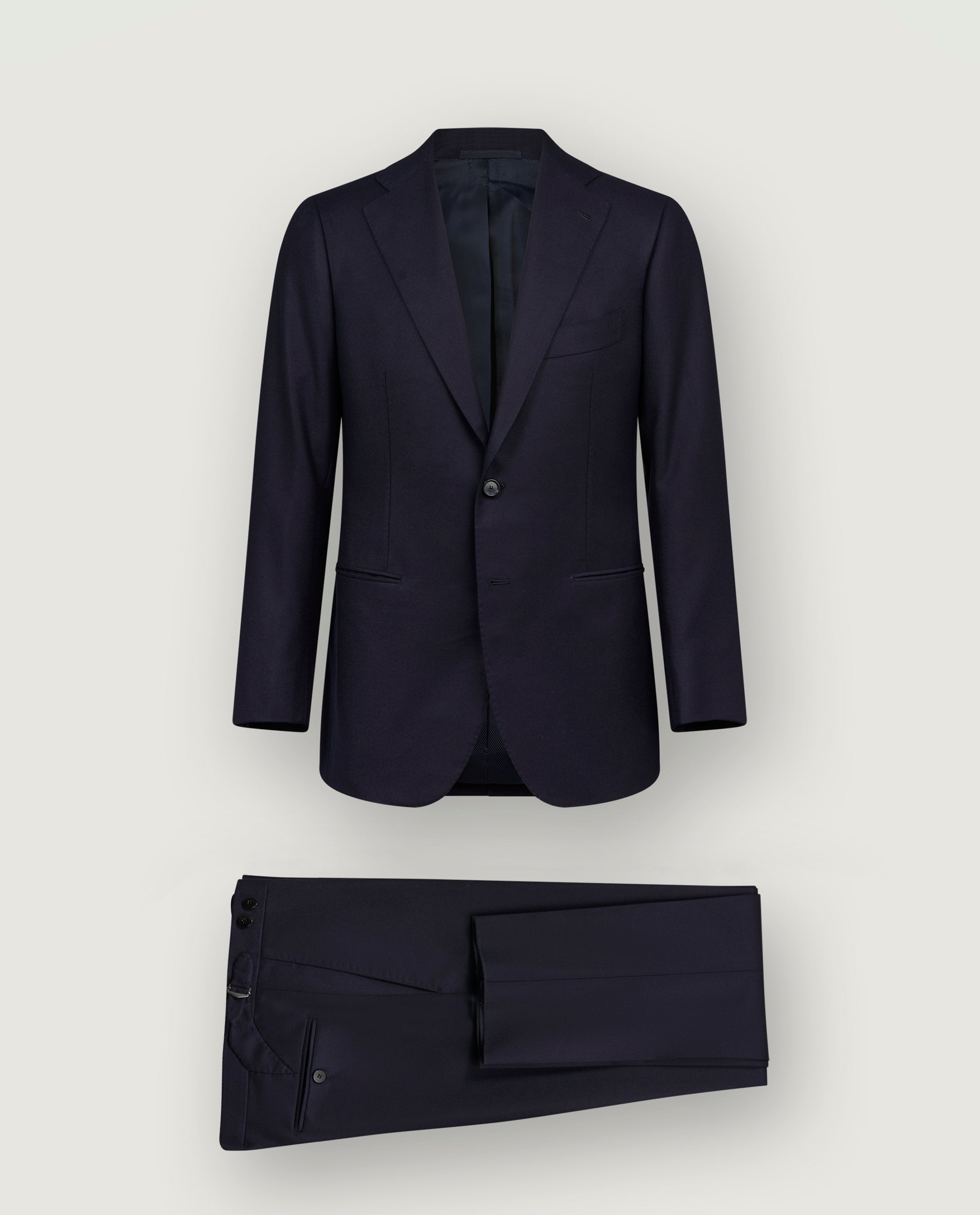 Handgemaakt Flannel 2-delig Pak - Donkerblauw