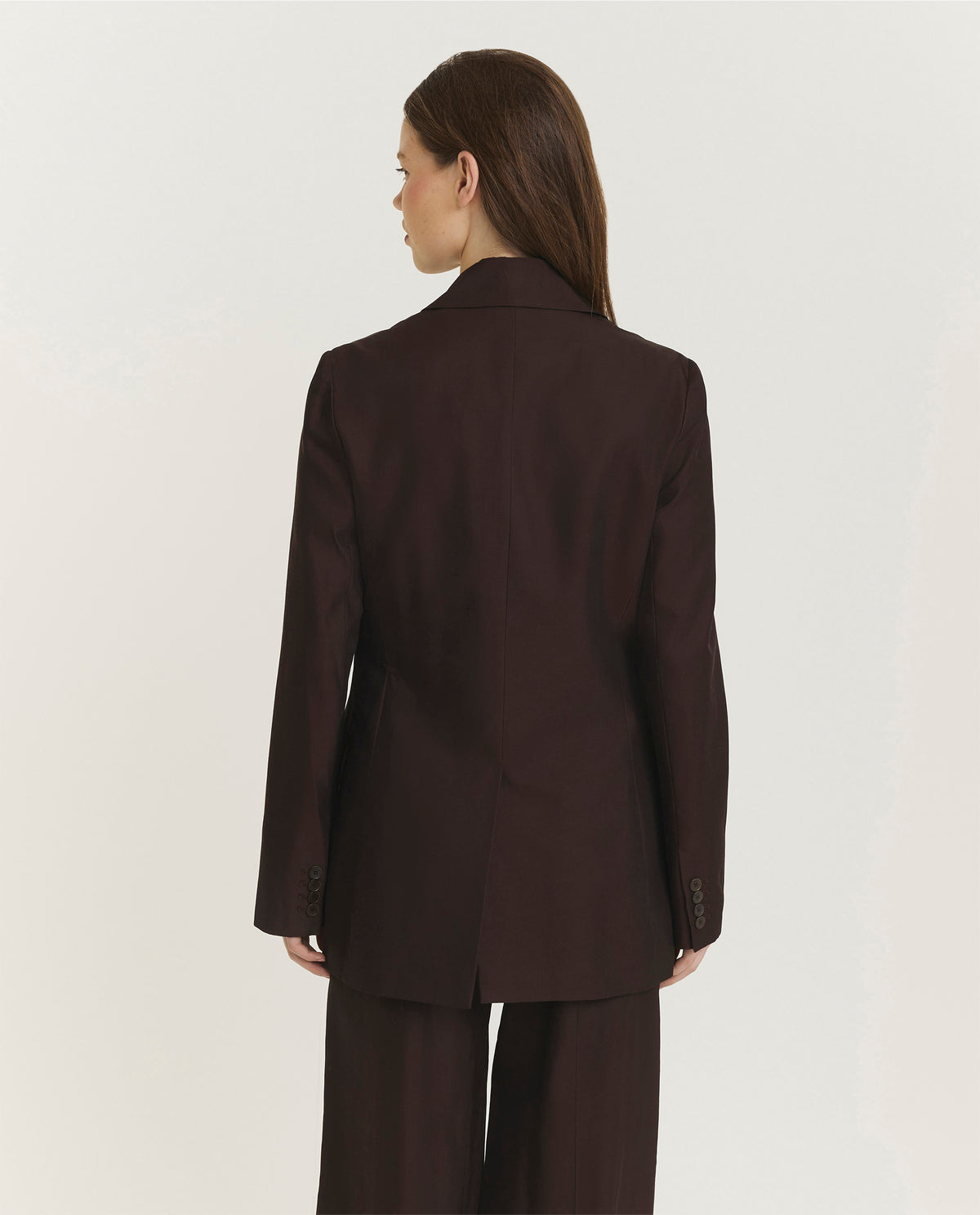 Zijde Mix Blazer - Bruin