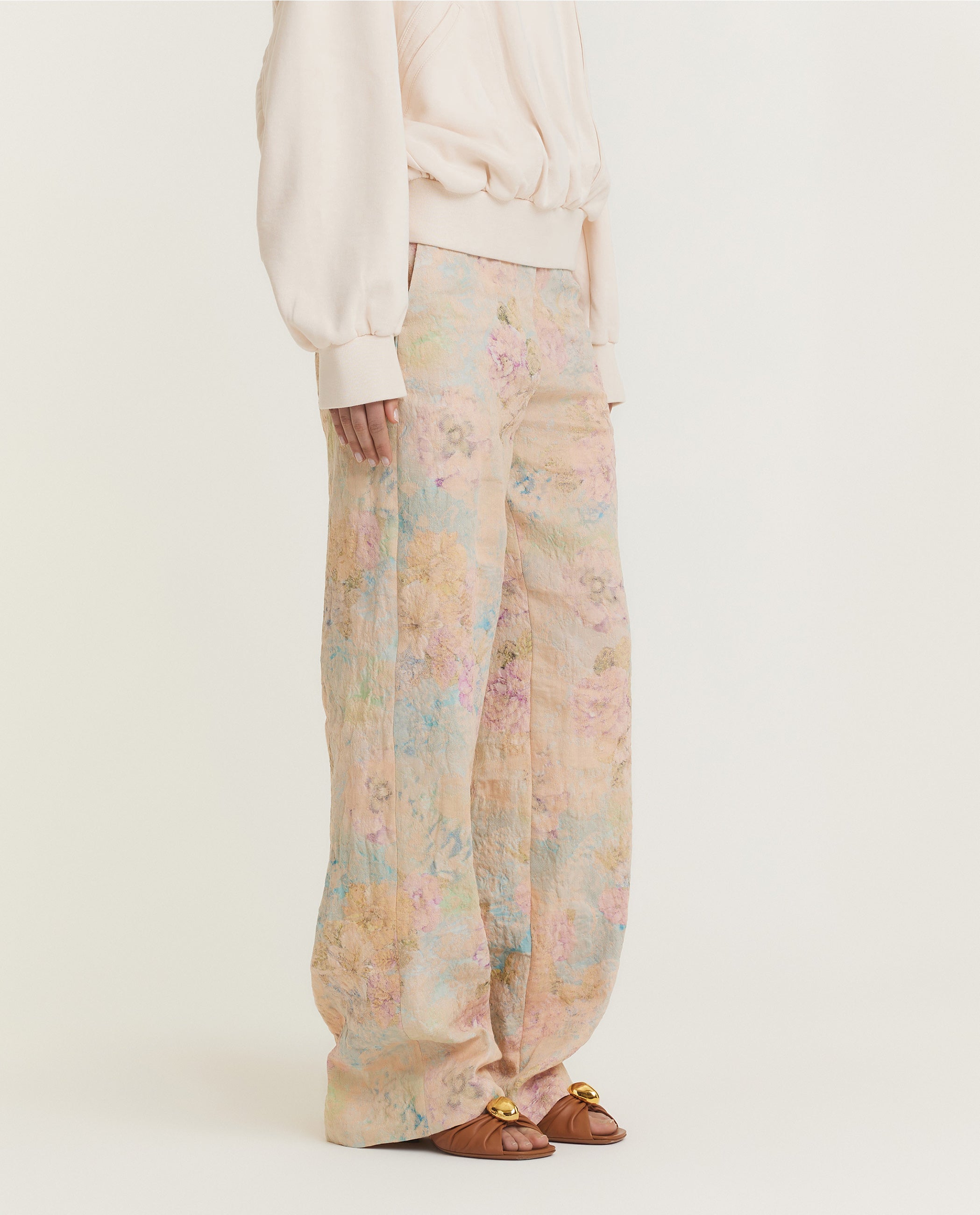 Florale Linnen Broek - Roze