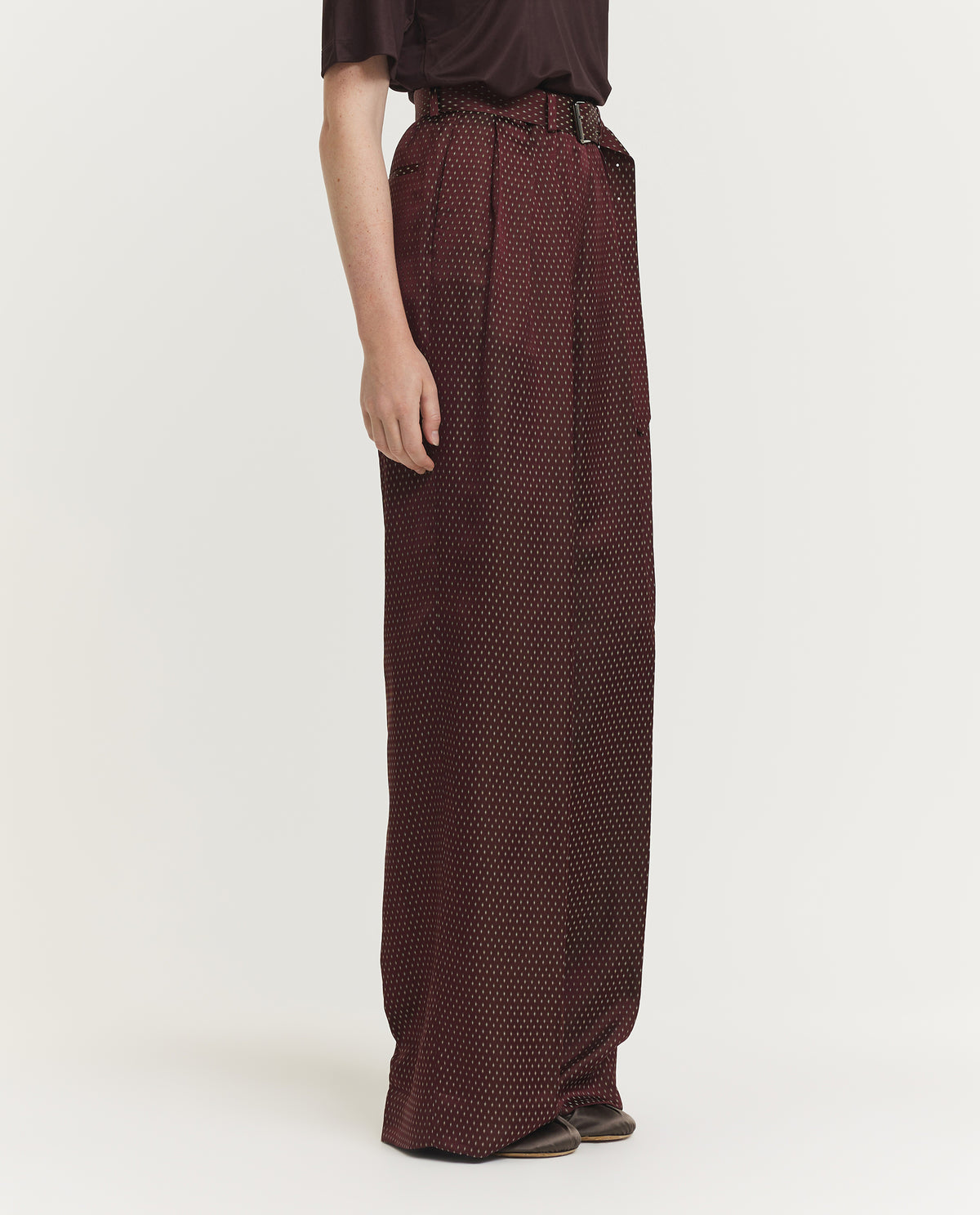 Soepele Geprinte Pantalon - Rood