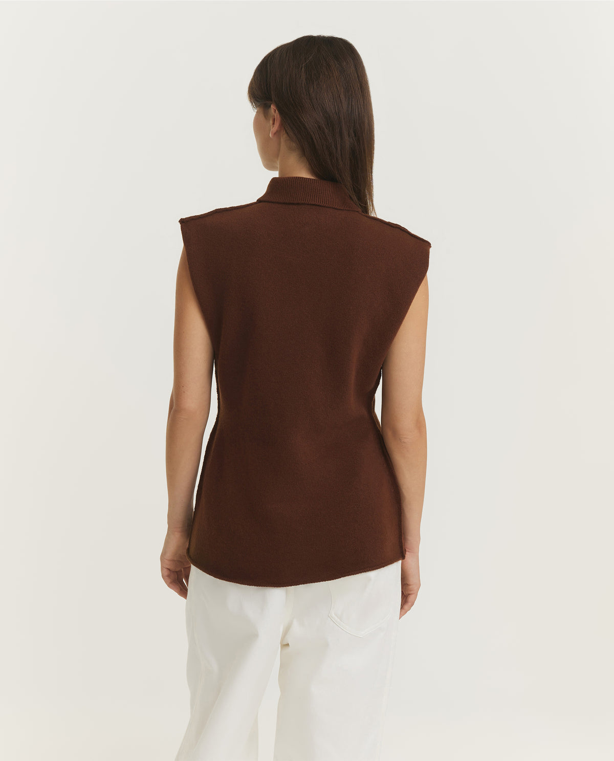 Mouwloze Top - Bruin