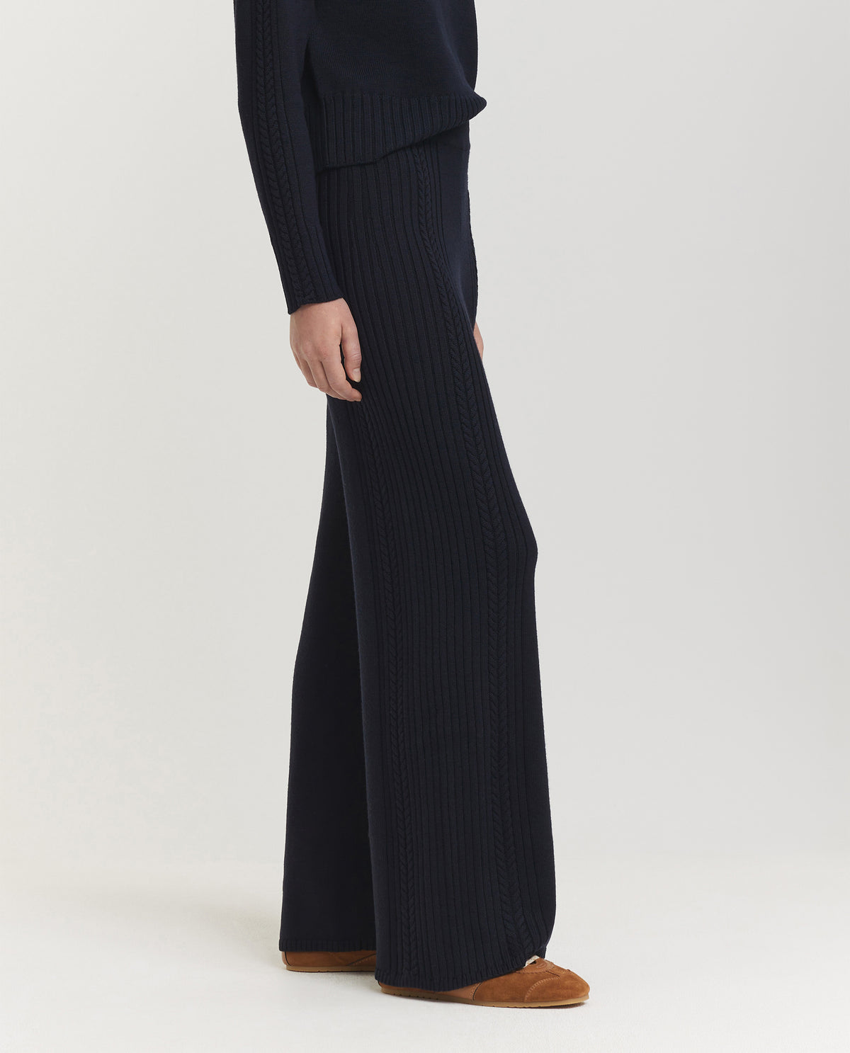 Wool Cable Trousers