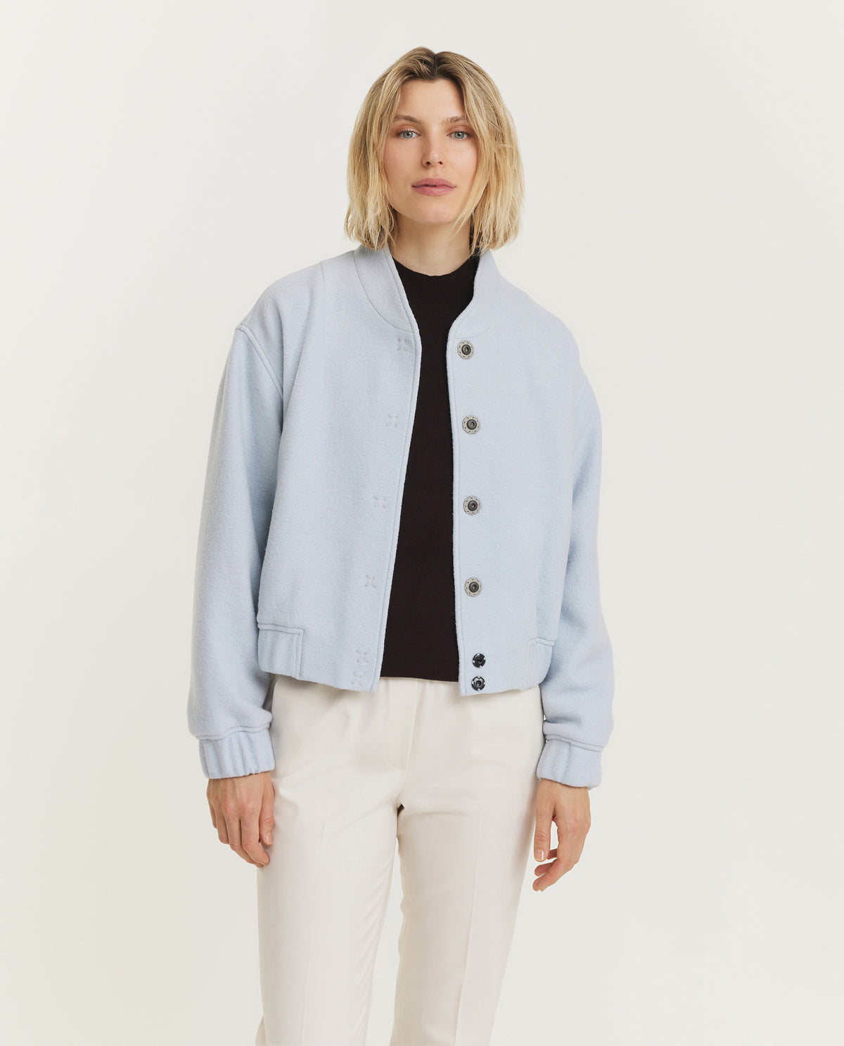 Wollen Bomberjack - Lichtblauw