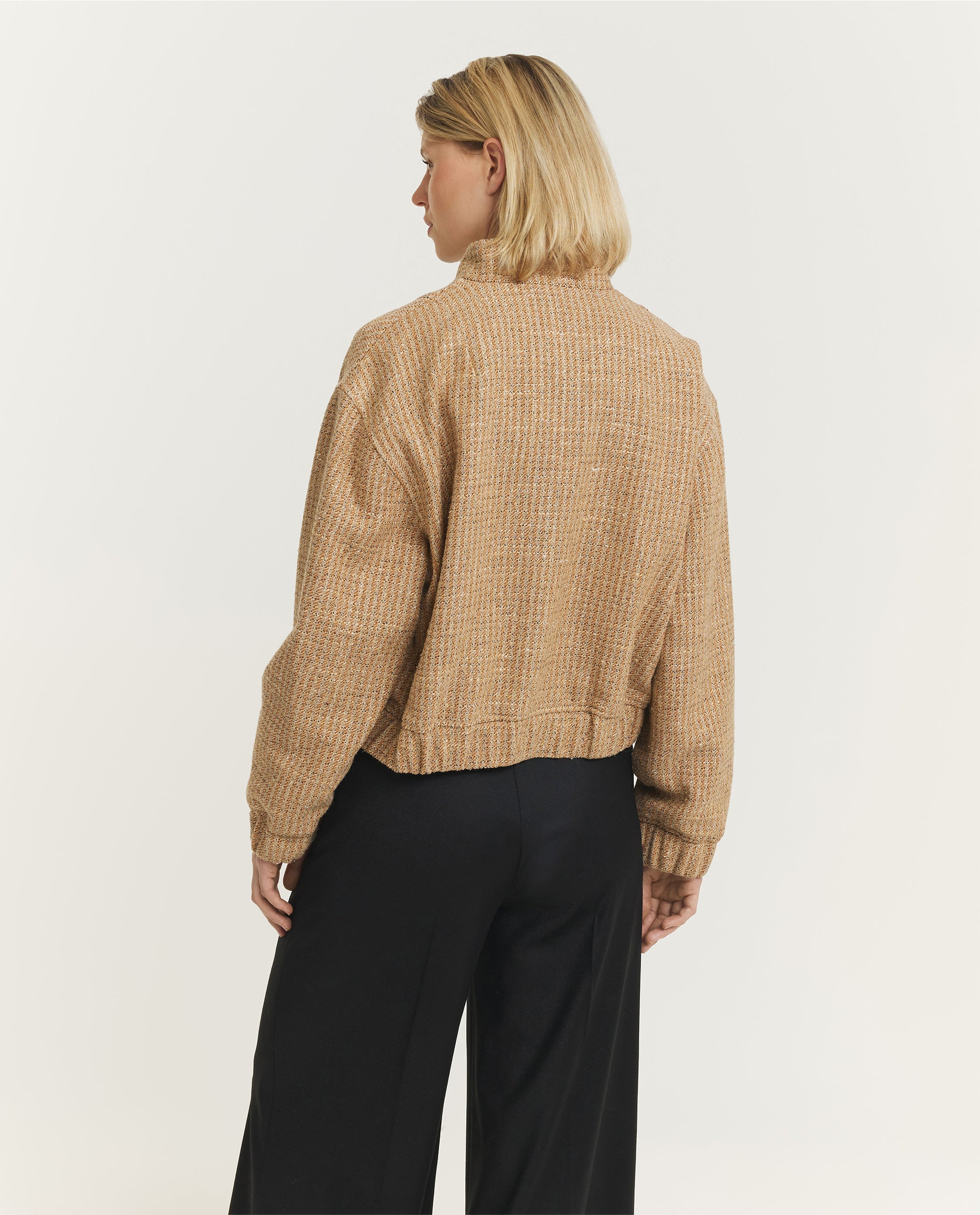 Wol Zijden Bomberjack - Lichtbruin