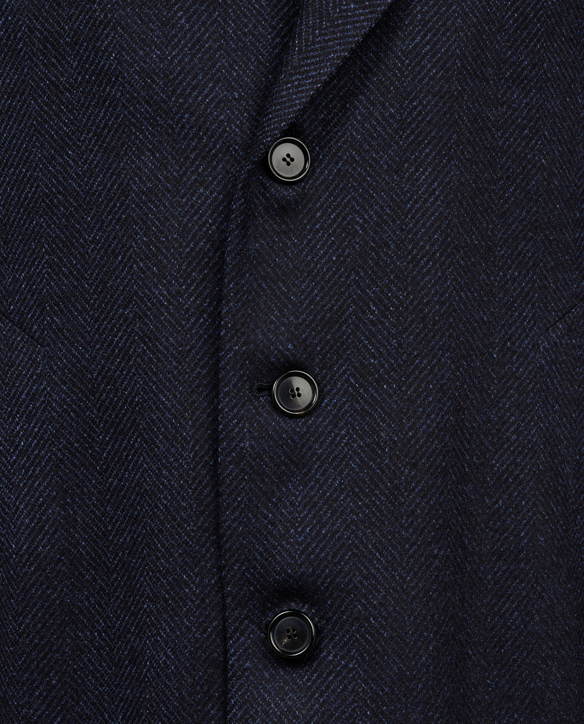 Visgraat Overjas - Donkerblauw