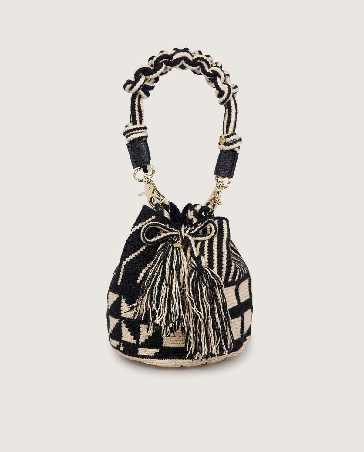 Macramé Crossbody Tas - Zwart