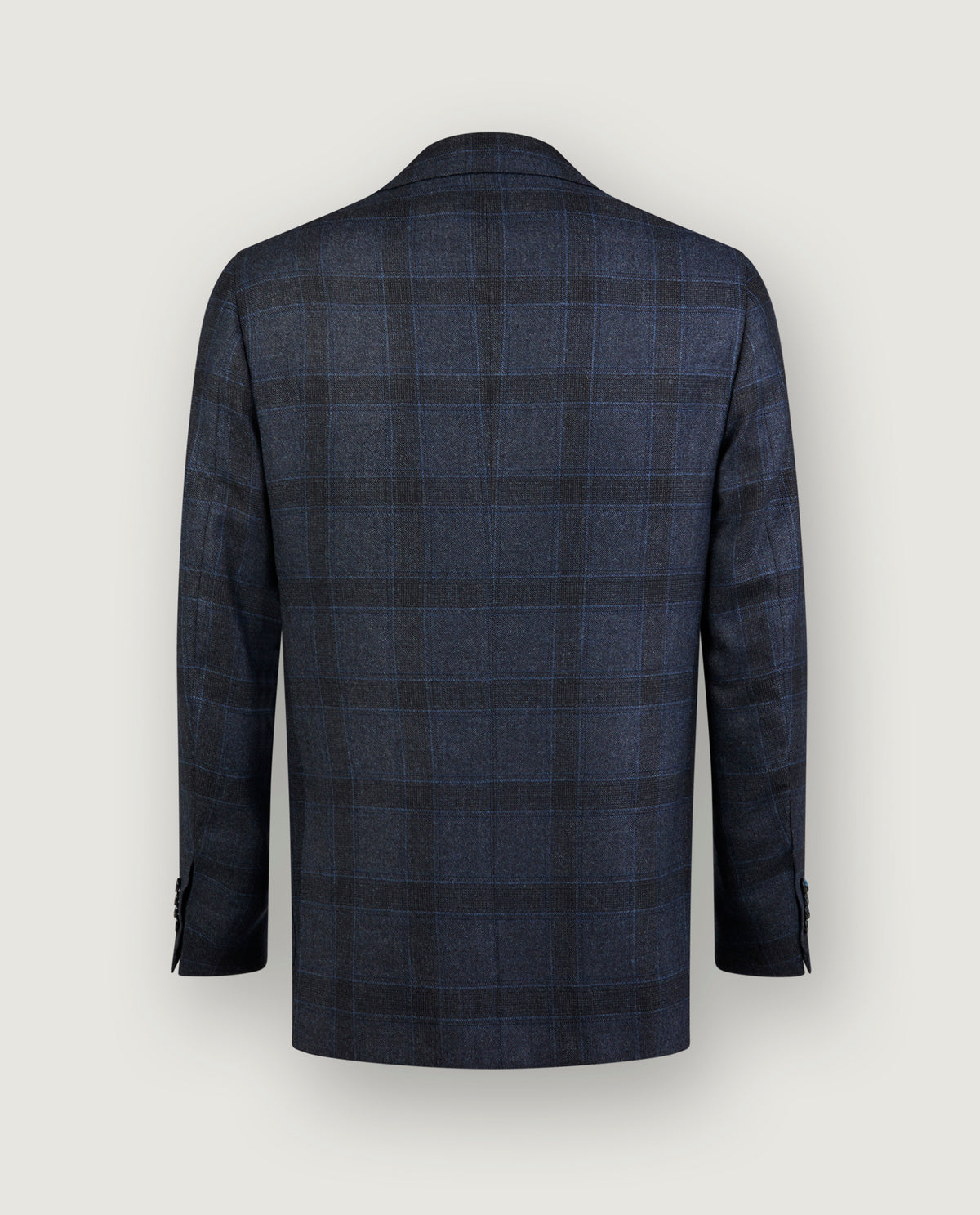 Geruit Handgemaakt Cashmere Jasje - Blauw