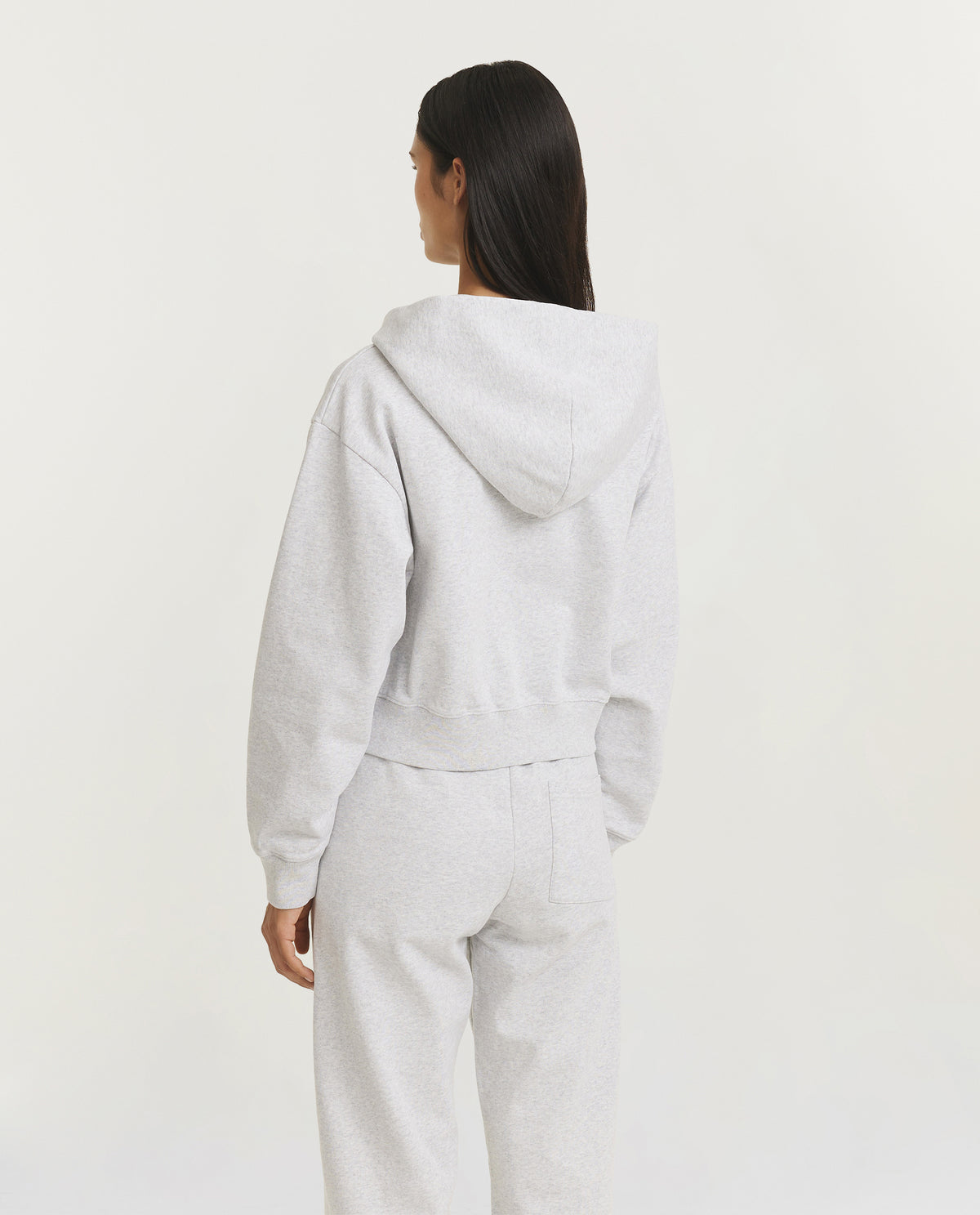 NY Health Club Cropped Zip Hoodie - Lichtgrijs
