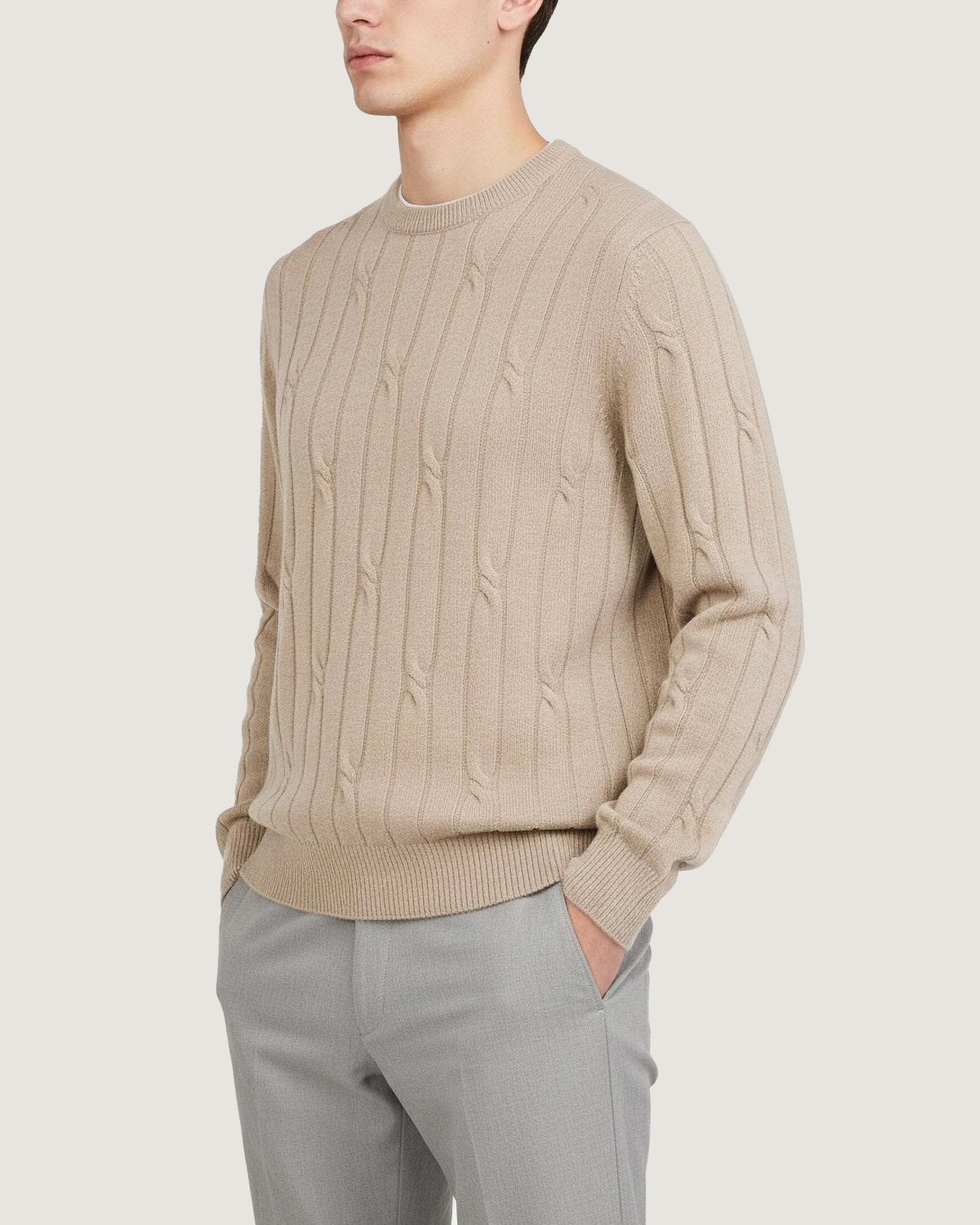 Wool Cashmere Cable Jersey