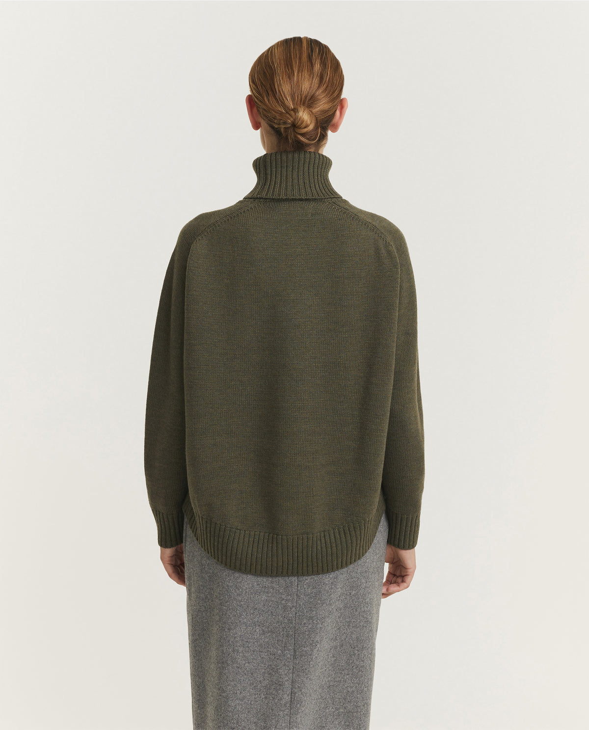 Low Mock Neck Wollen Trui - Groen