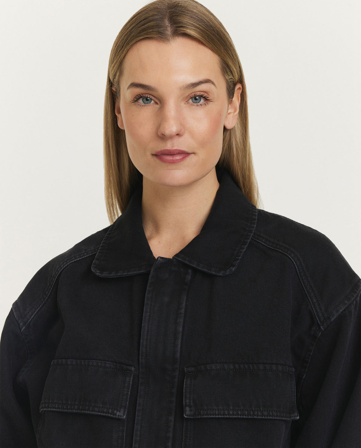 Amelia cropped denim jack - Donkergrijs