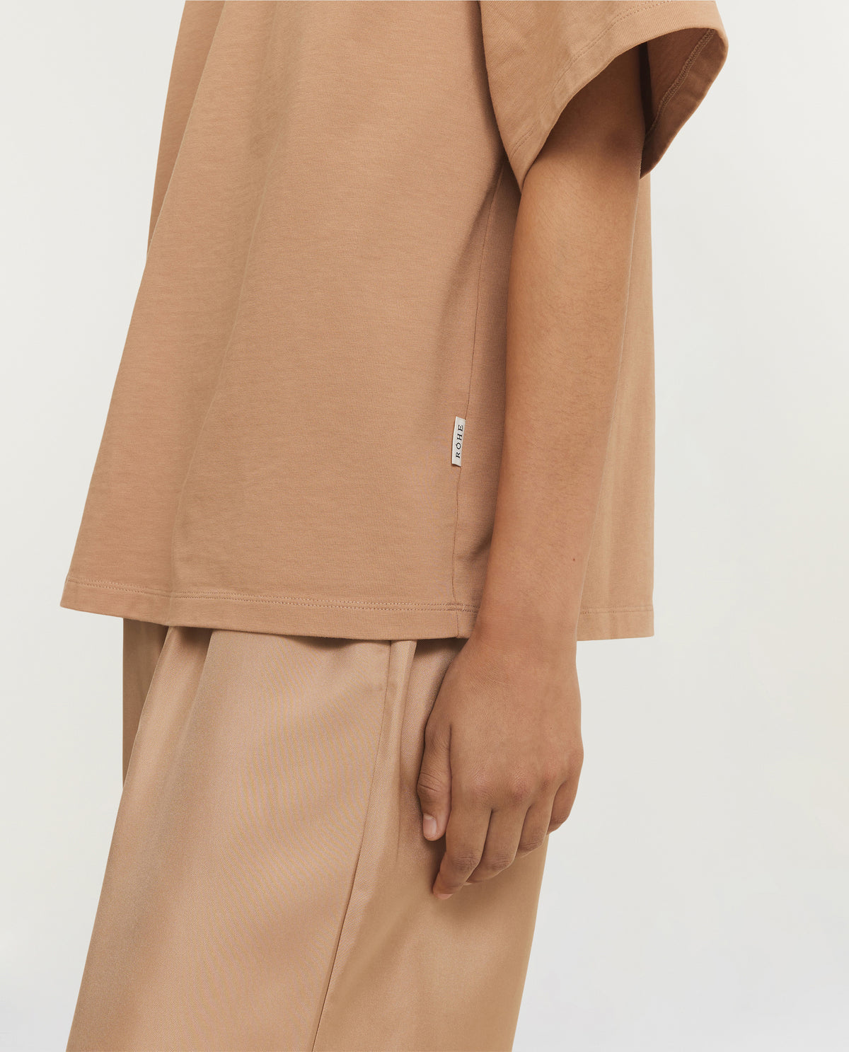 Oversized Katoenen T-Shirt - Lichtbruin