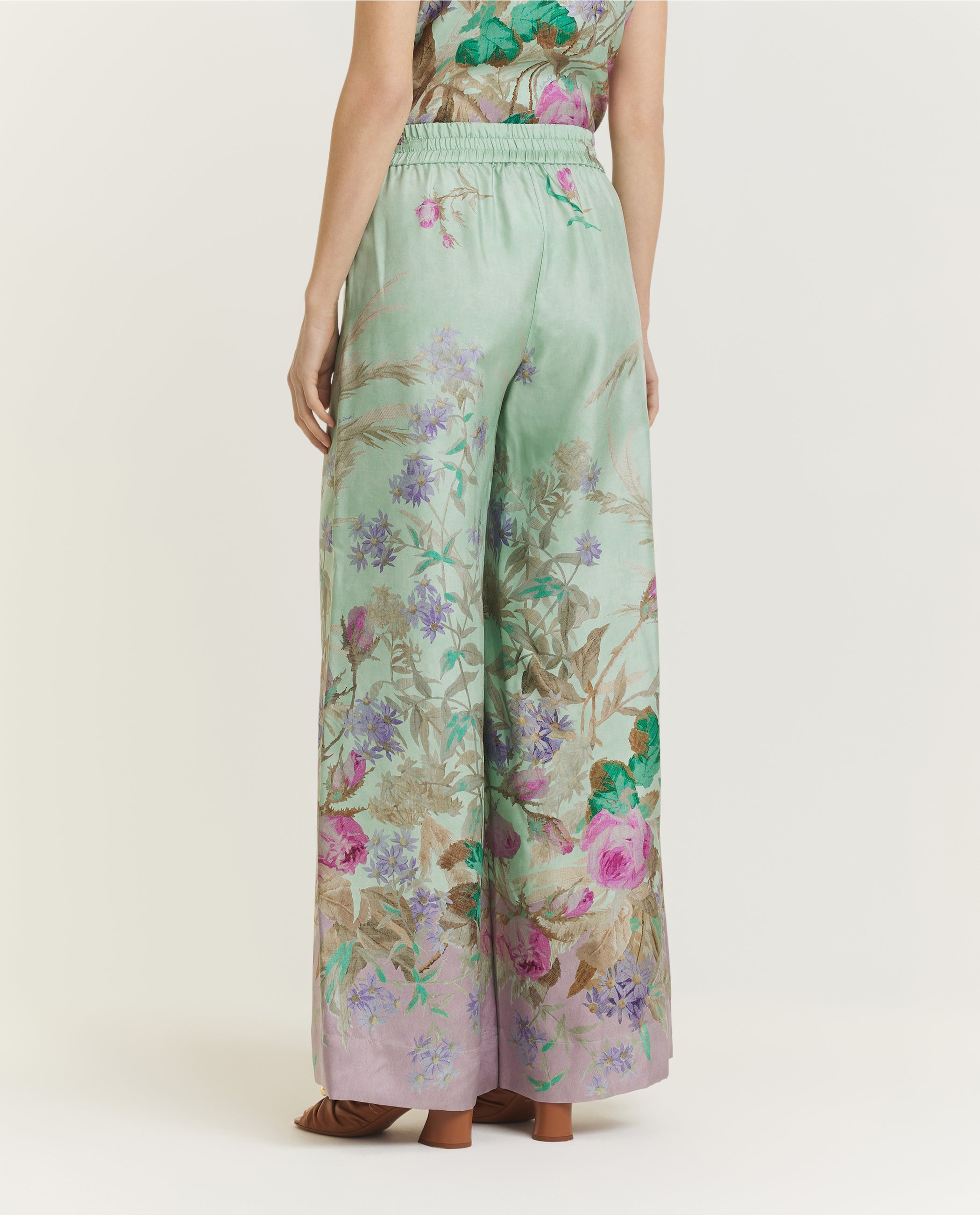 Zijden Palazzo Broek - Groen