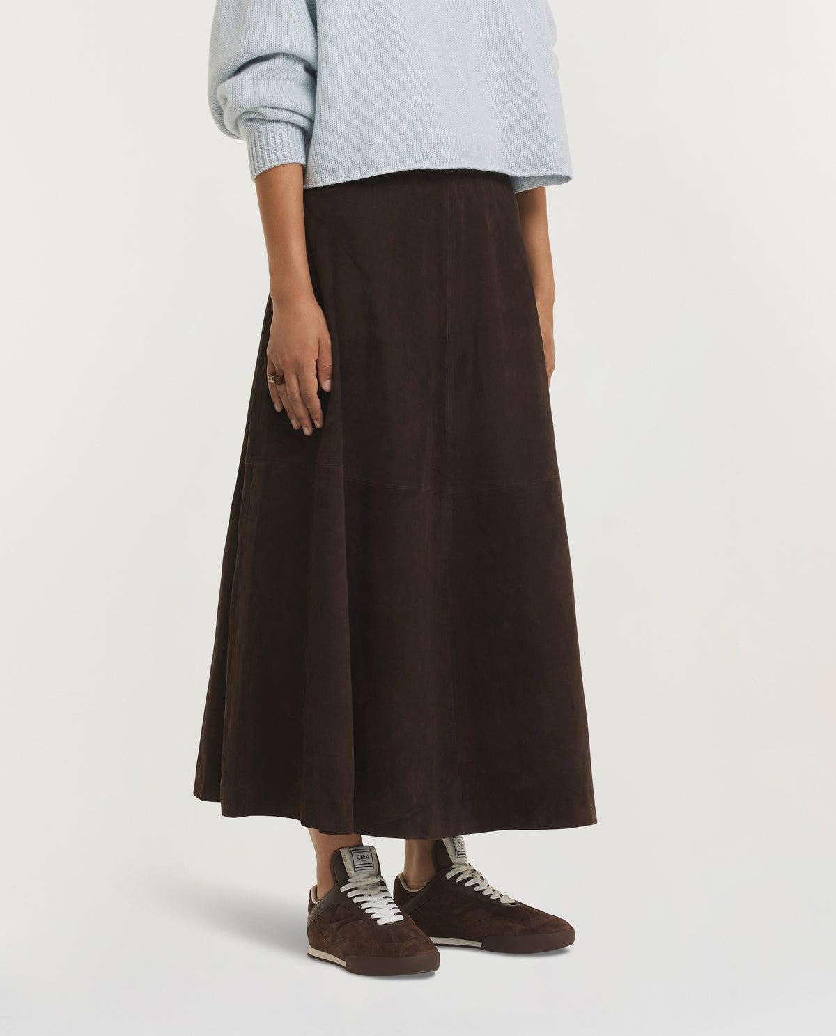 A-Line Suede Skirt - Bruin