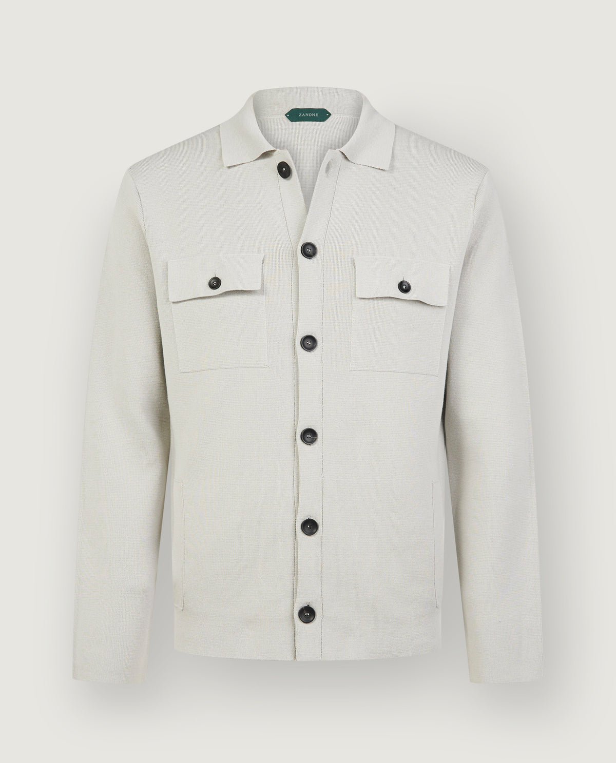 Crepe Shirtjasje - Lichtgrijs