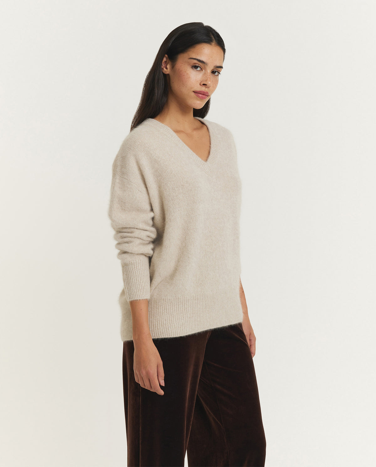 Wool Blend V-Neck Sweater
