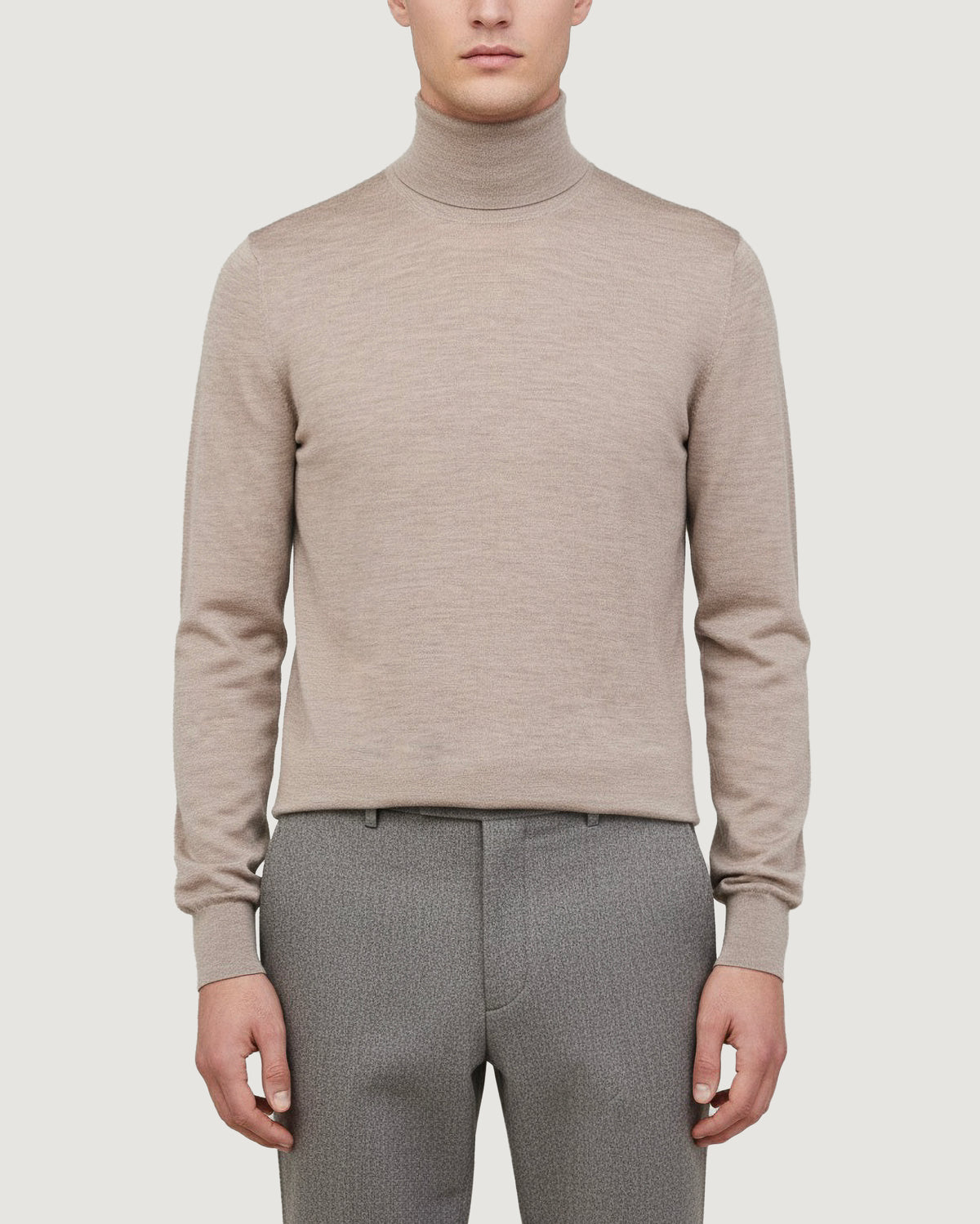 Cashmere Zijden Coltrui - Lichtbruin