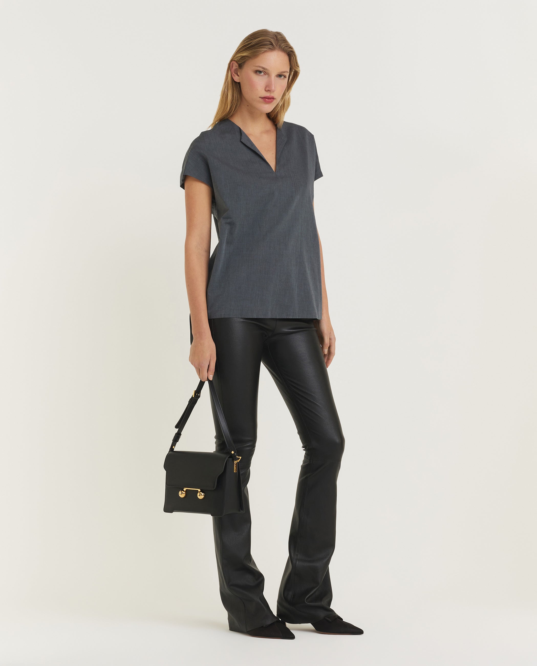 Katoenen top met kapmouwen