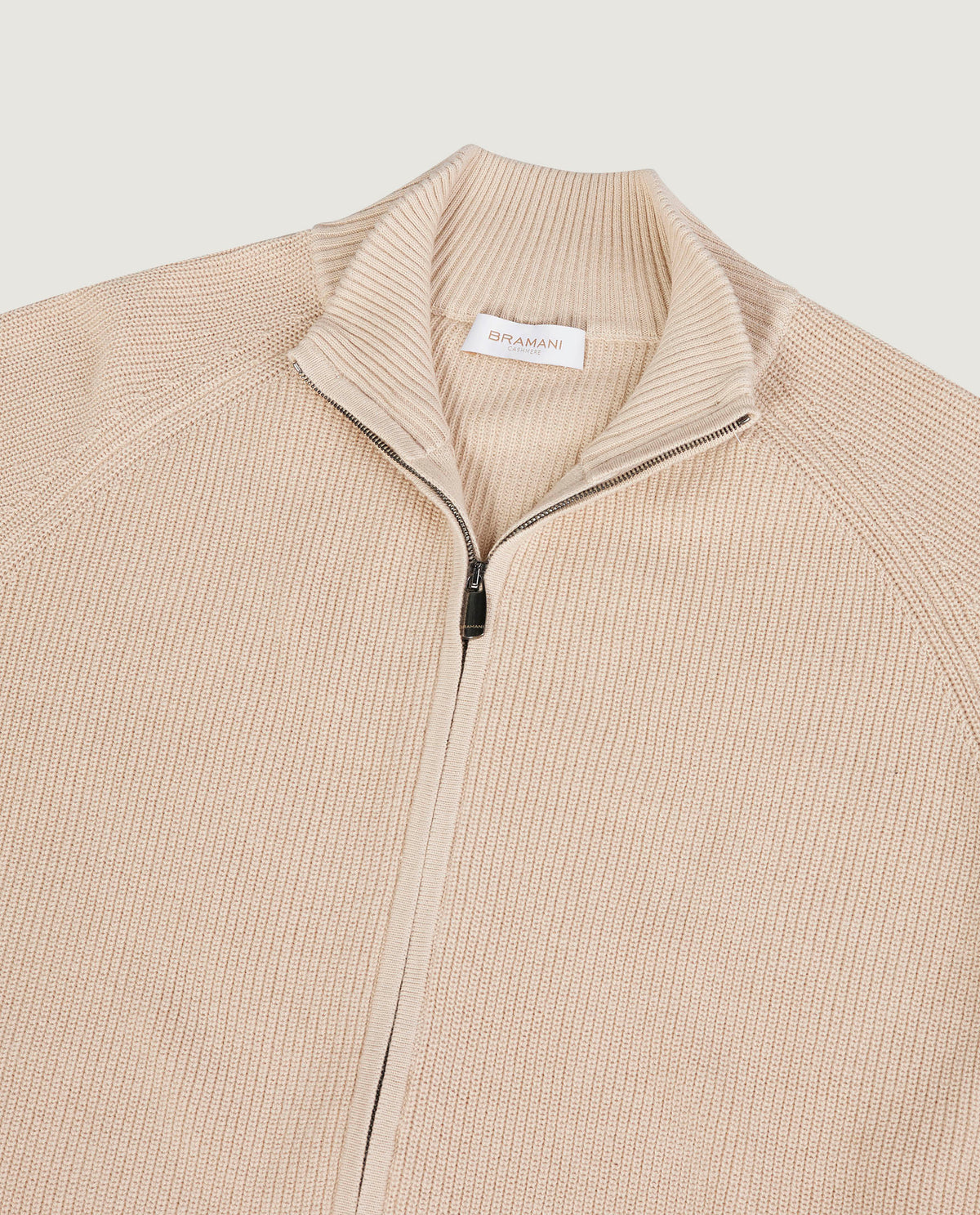 Rib Zip Vest - Lichtbruin