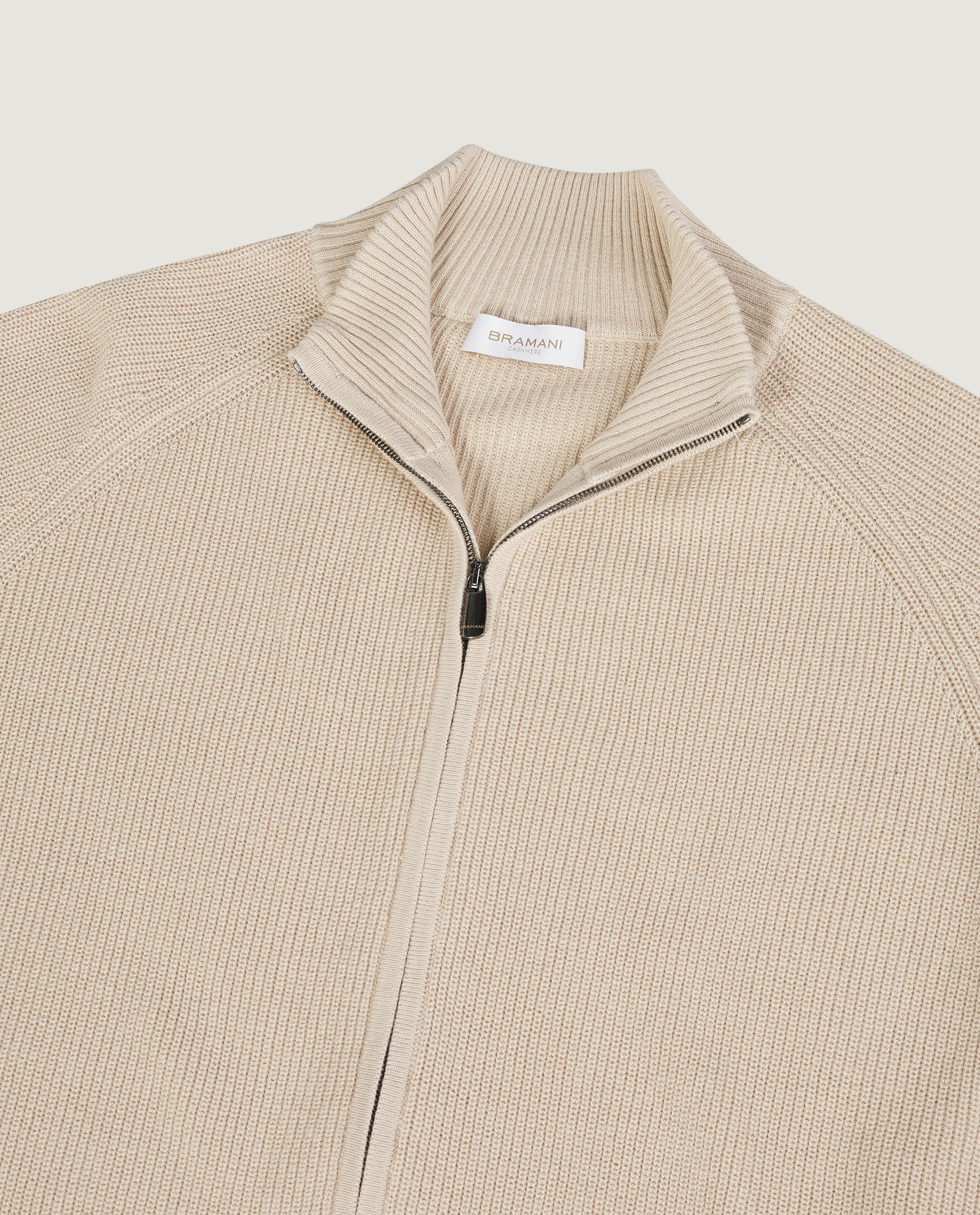 Rib Zip Vest - Lichtbruin