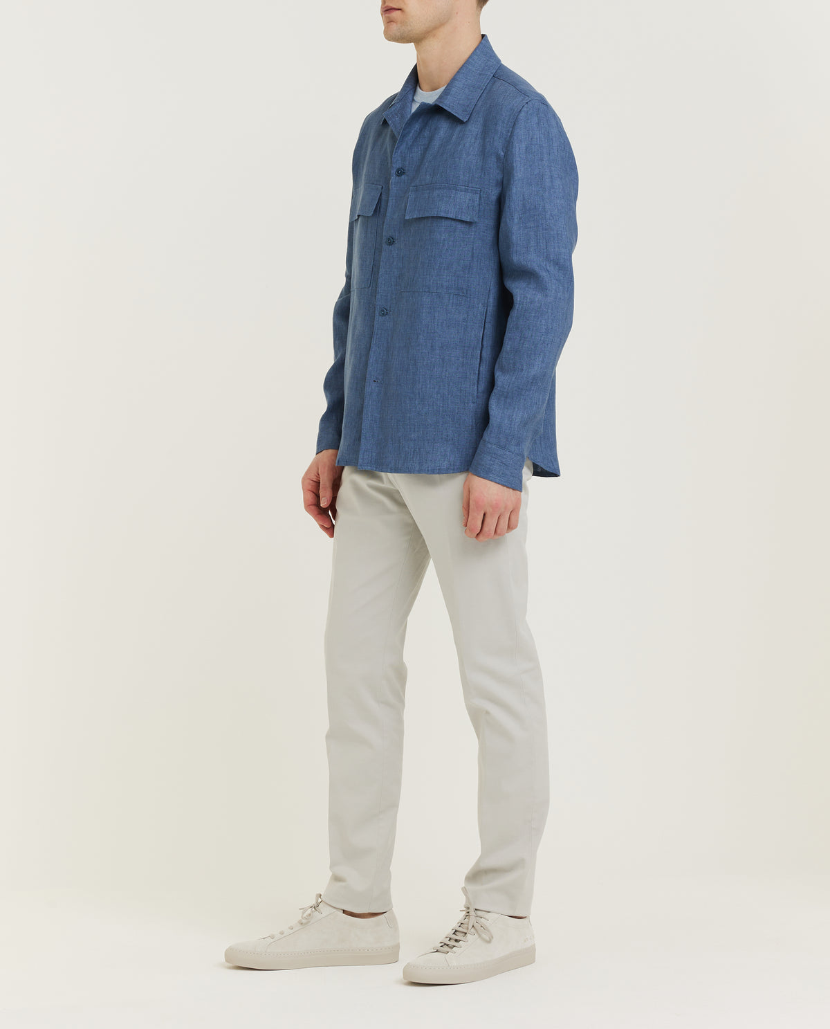 Linnen Overshirt - Blauw