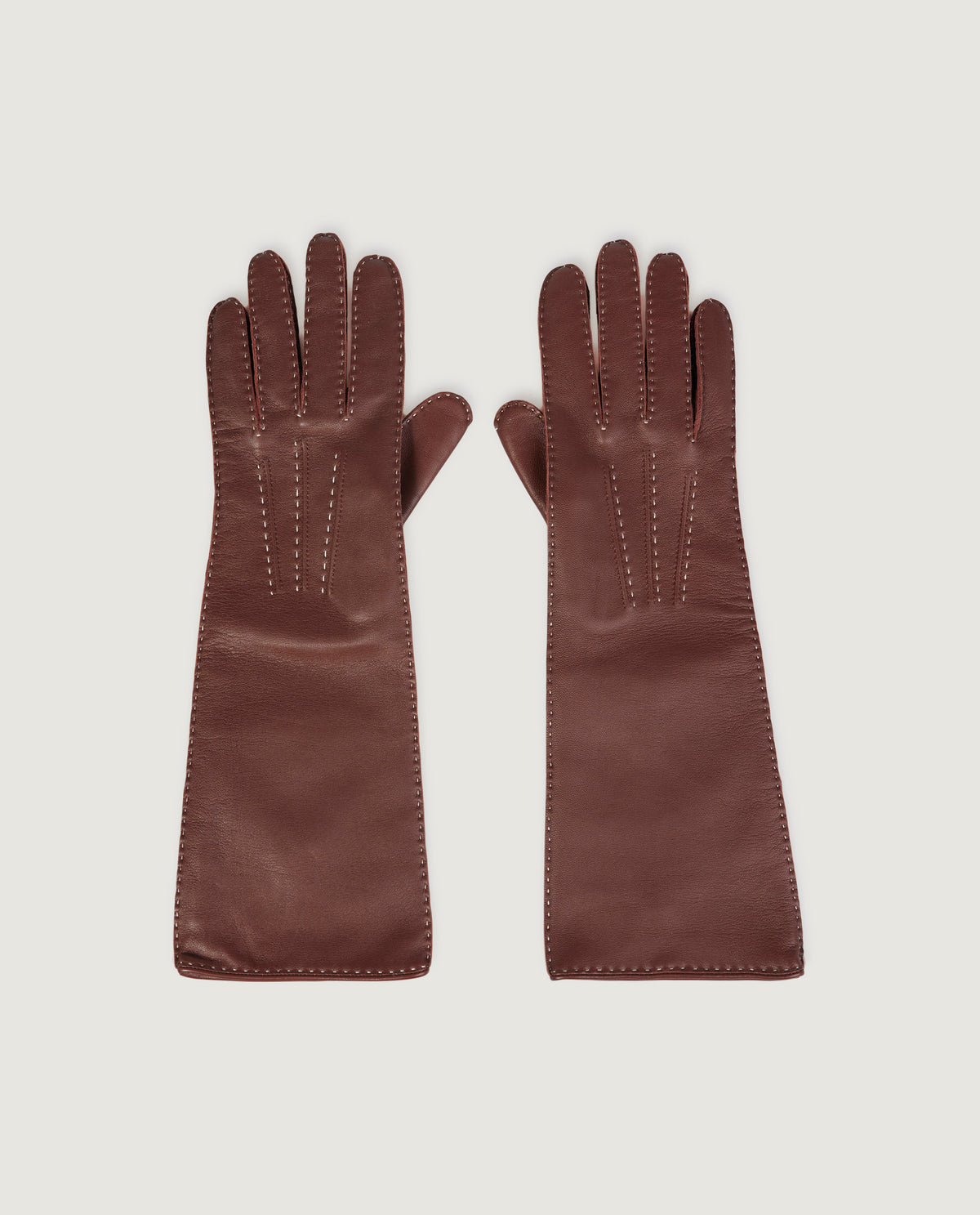 Lange Lederen Handschoenen - Bruin