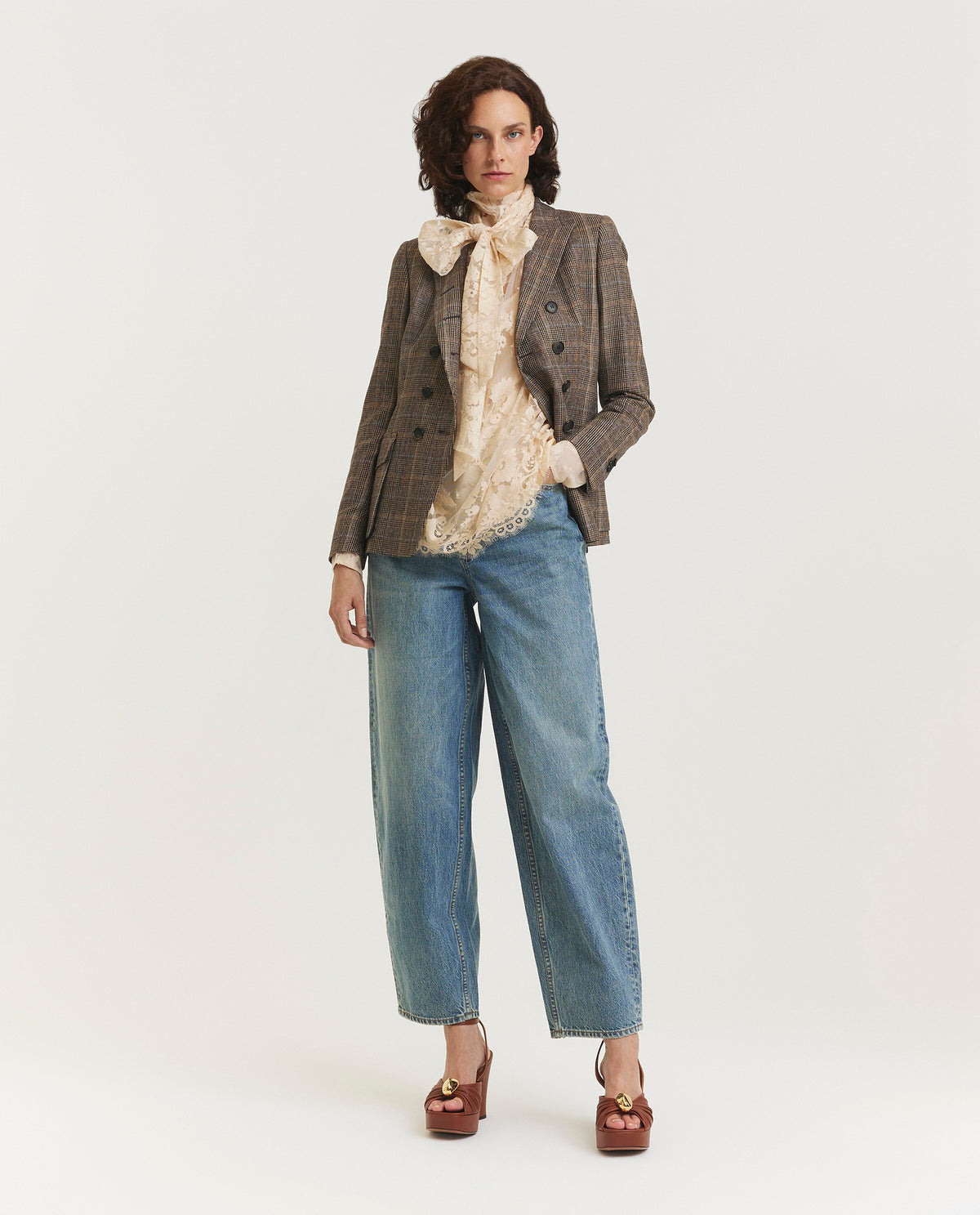 Silk wide trousers