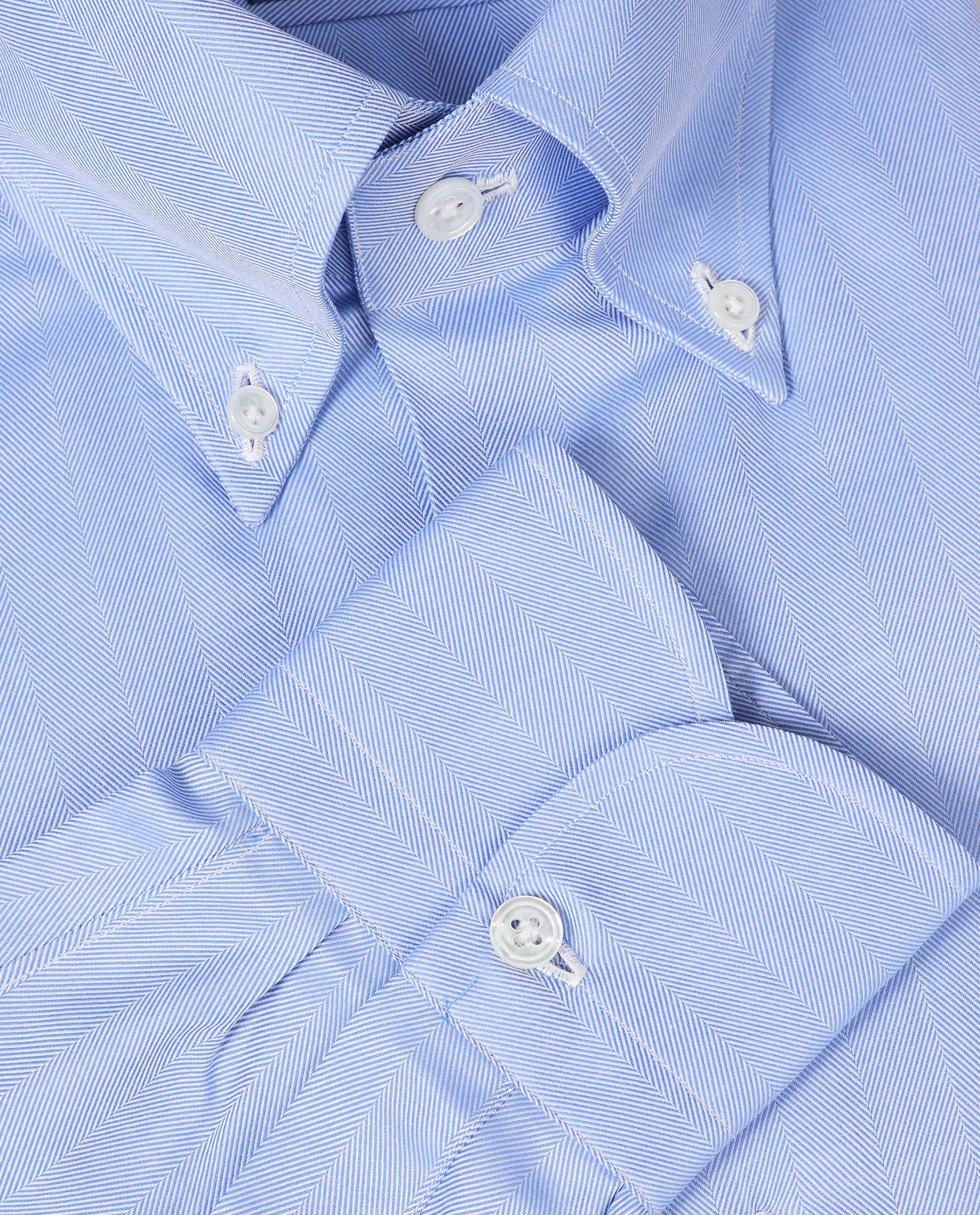 Visgraat Buttondown Shirt - Lichtblauw