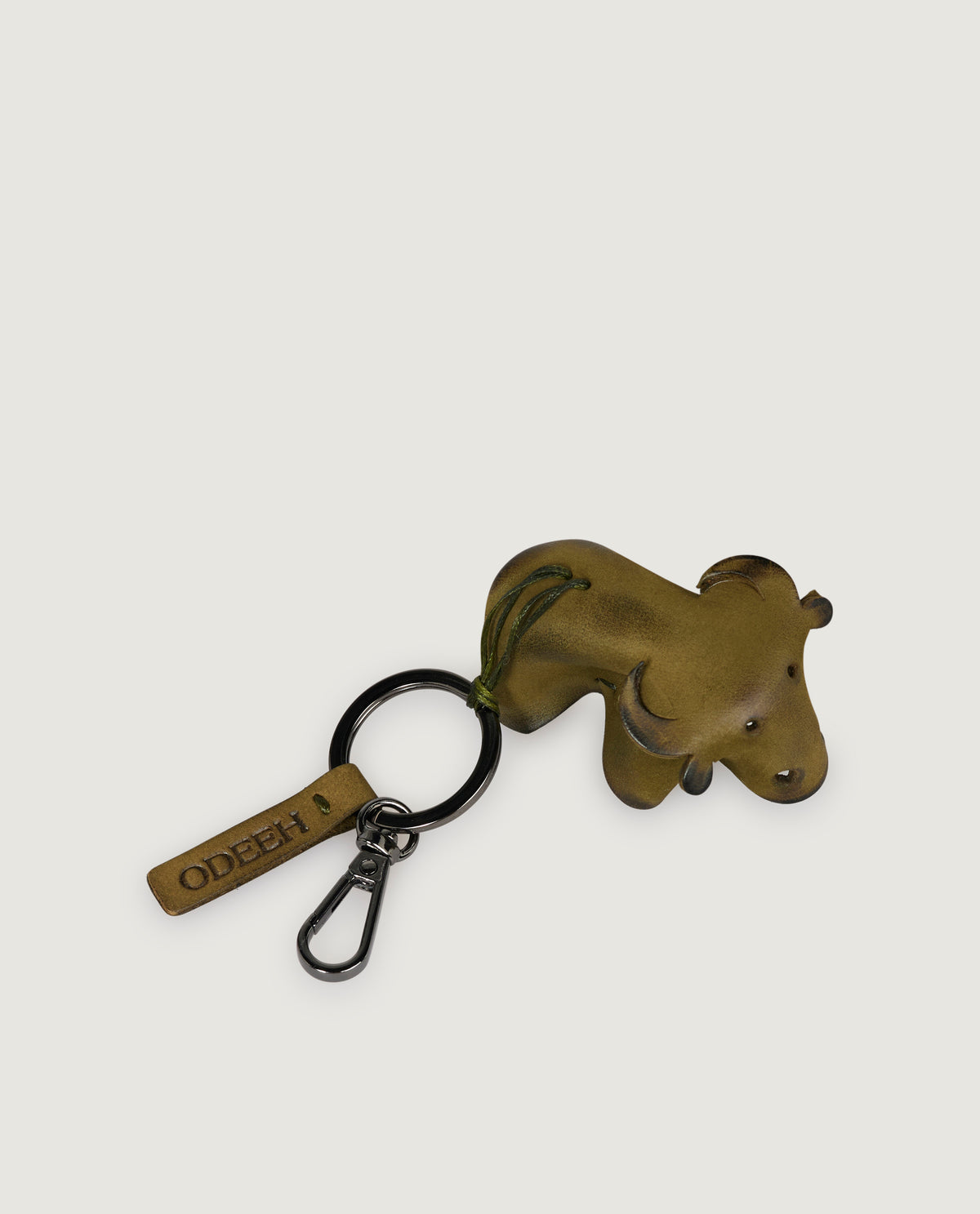 Leren sleutelhanger - Groen