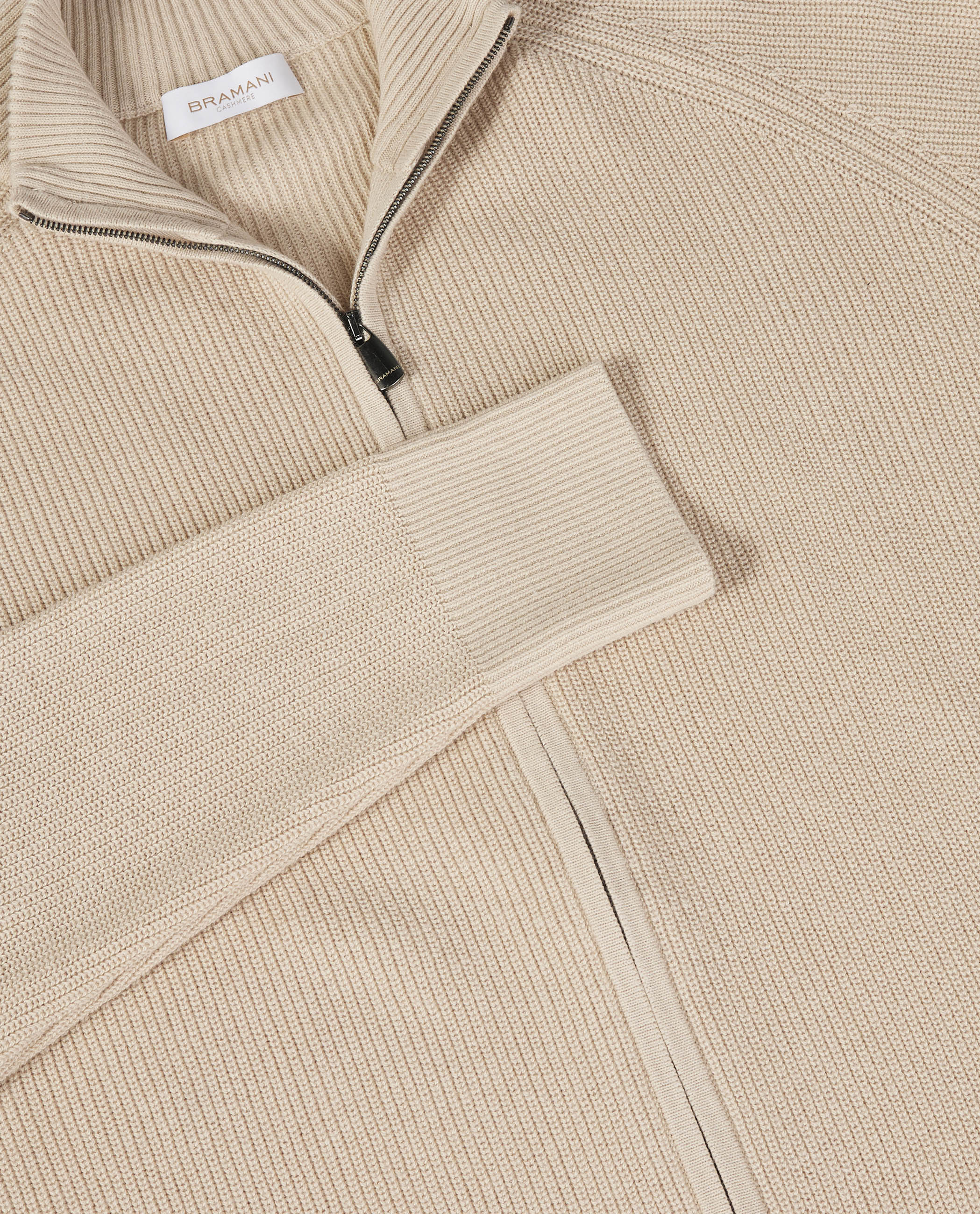 Rib Zip Vest - Lichtbruin