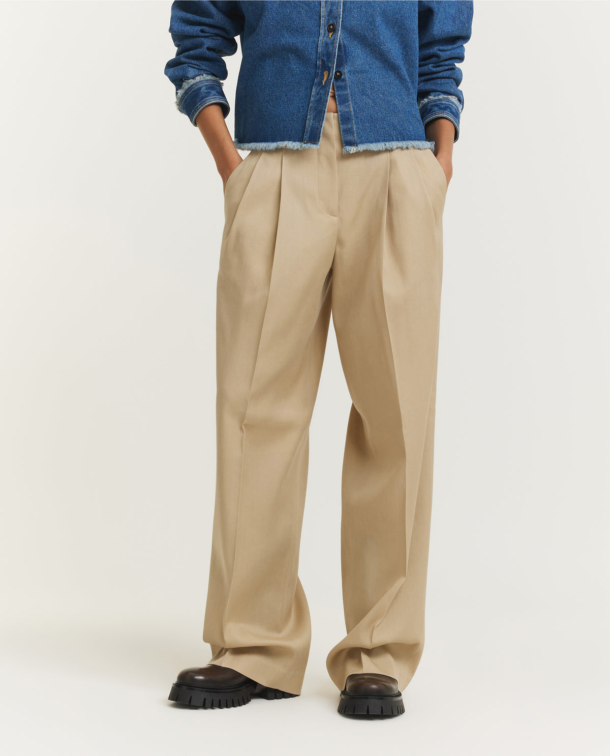 Wool Pleated Trousers