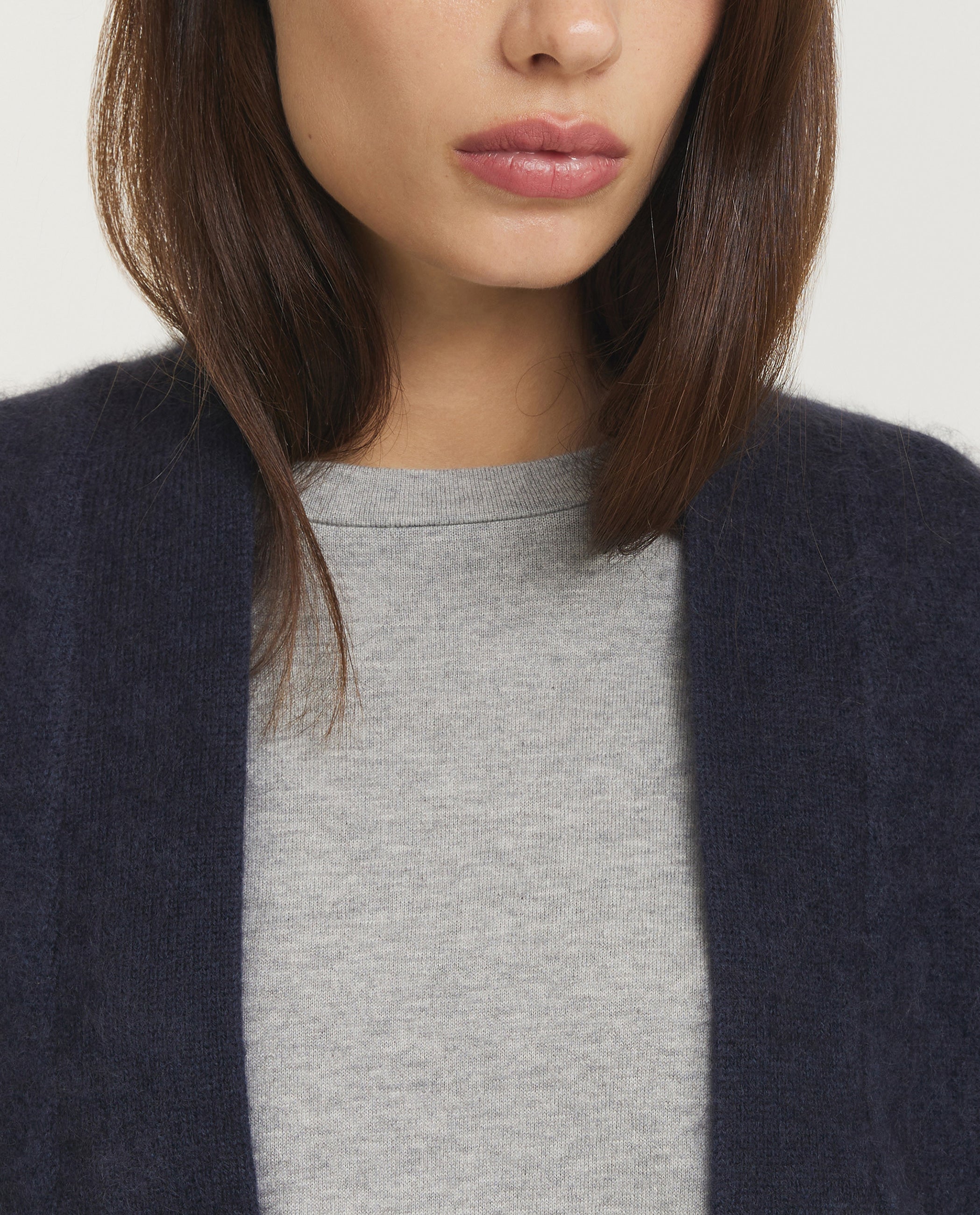 Relaxed Wollen Vest - Donkerblauw