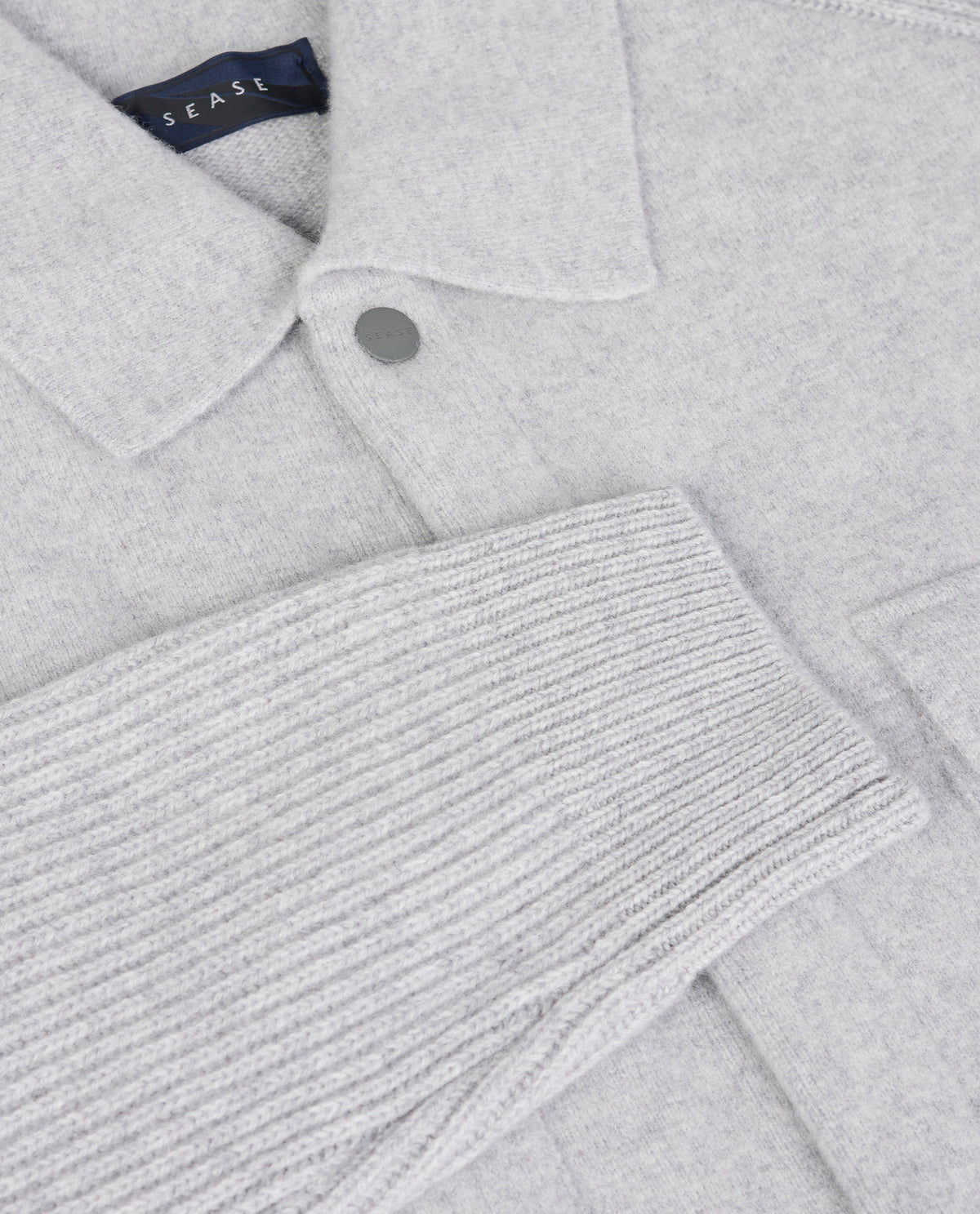 Gevilt Overshirt - Lichtgrijs