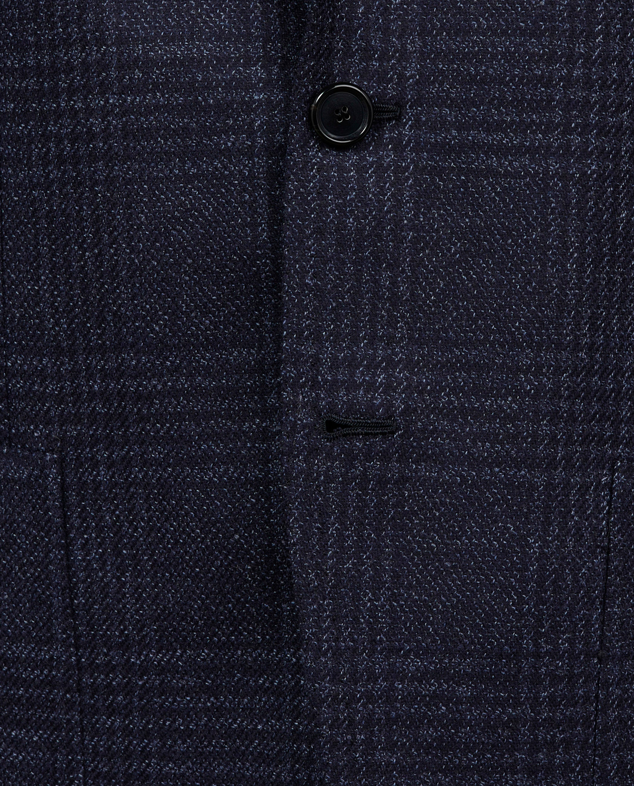 Wol Zijden Glencheck Jasje - Donkerblauw