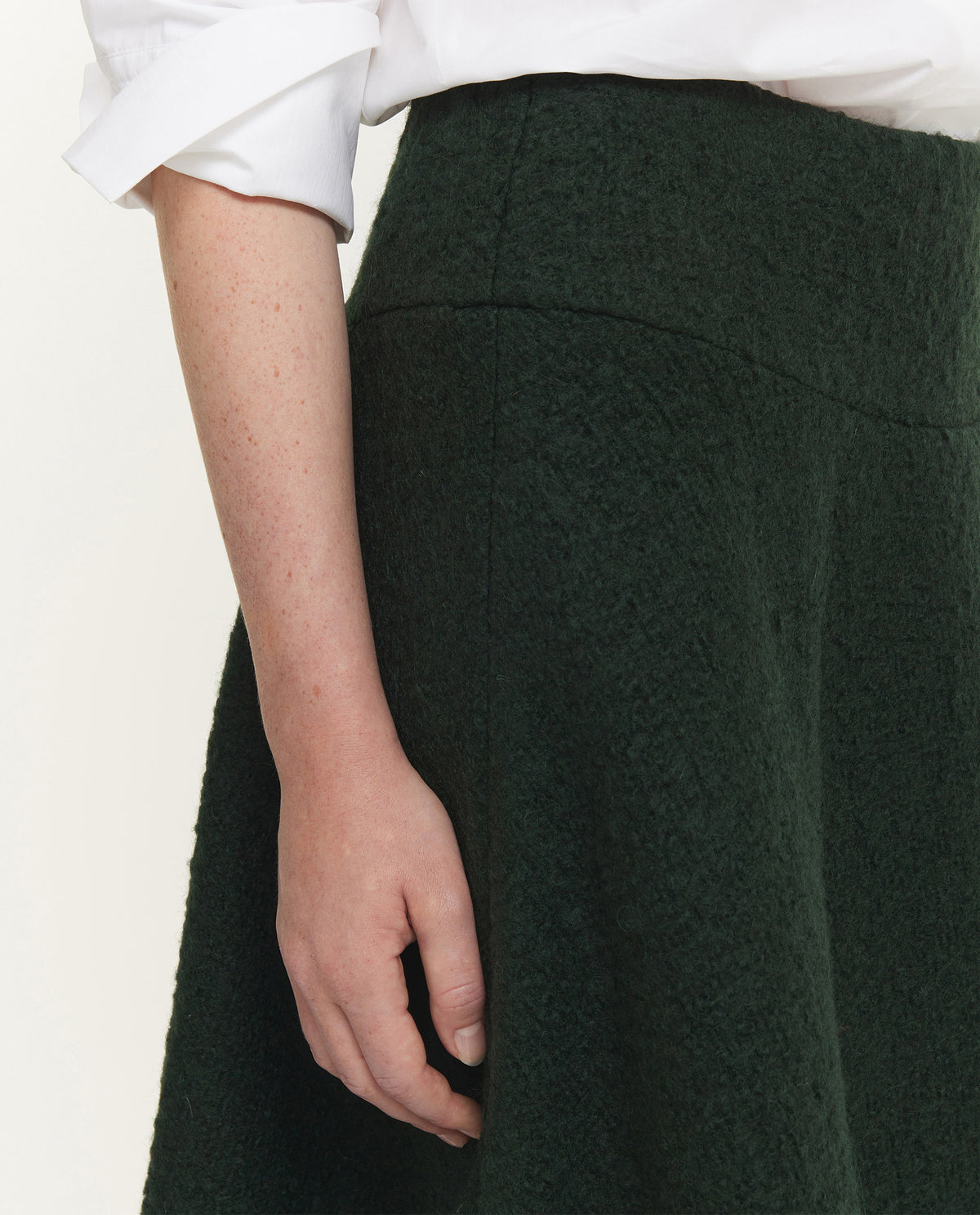 Wollen Midi Rok - Groen